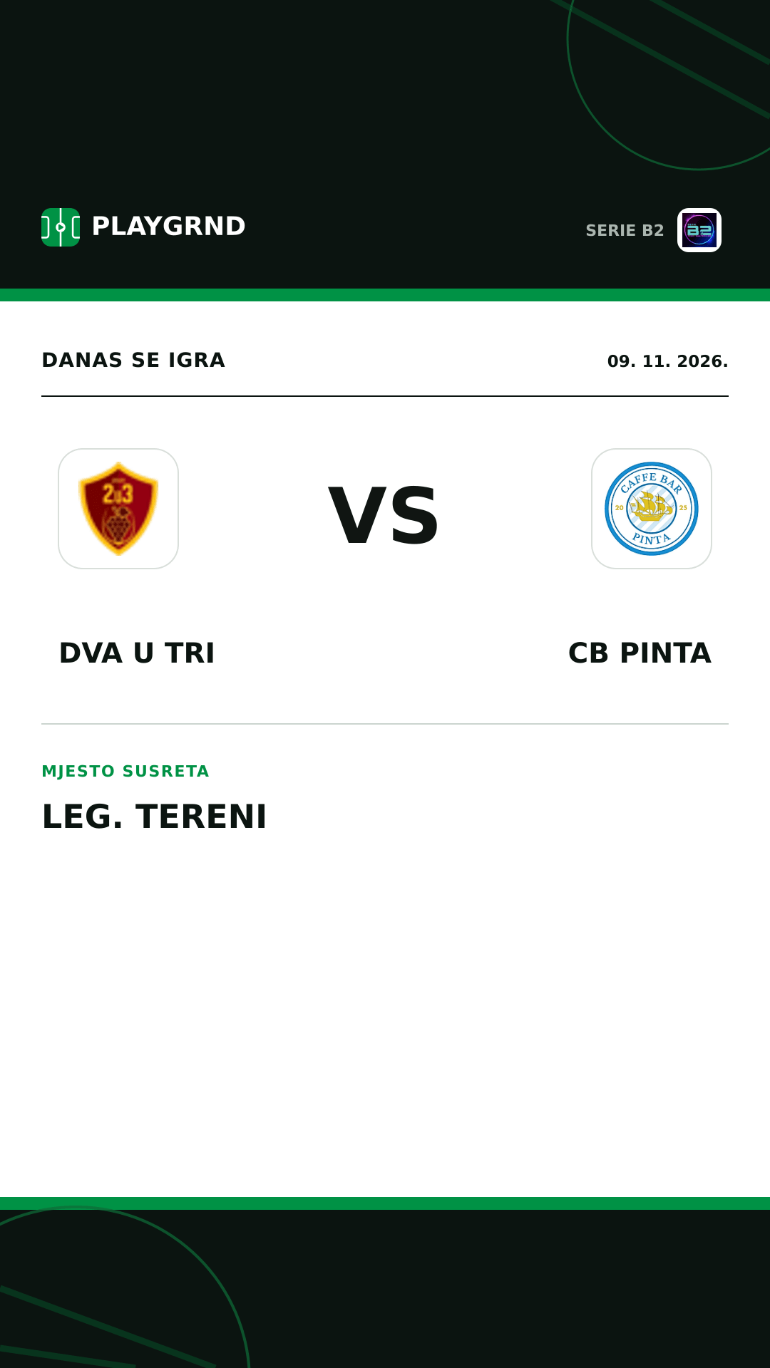 Instagram slika: Dva U Tri vs CB Pinta