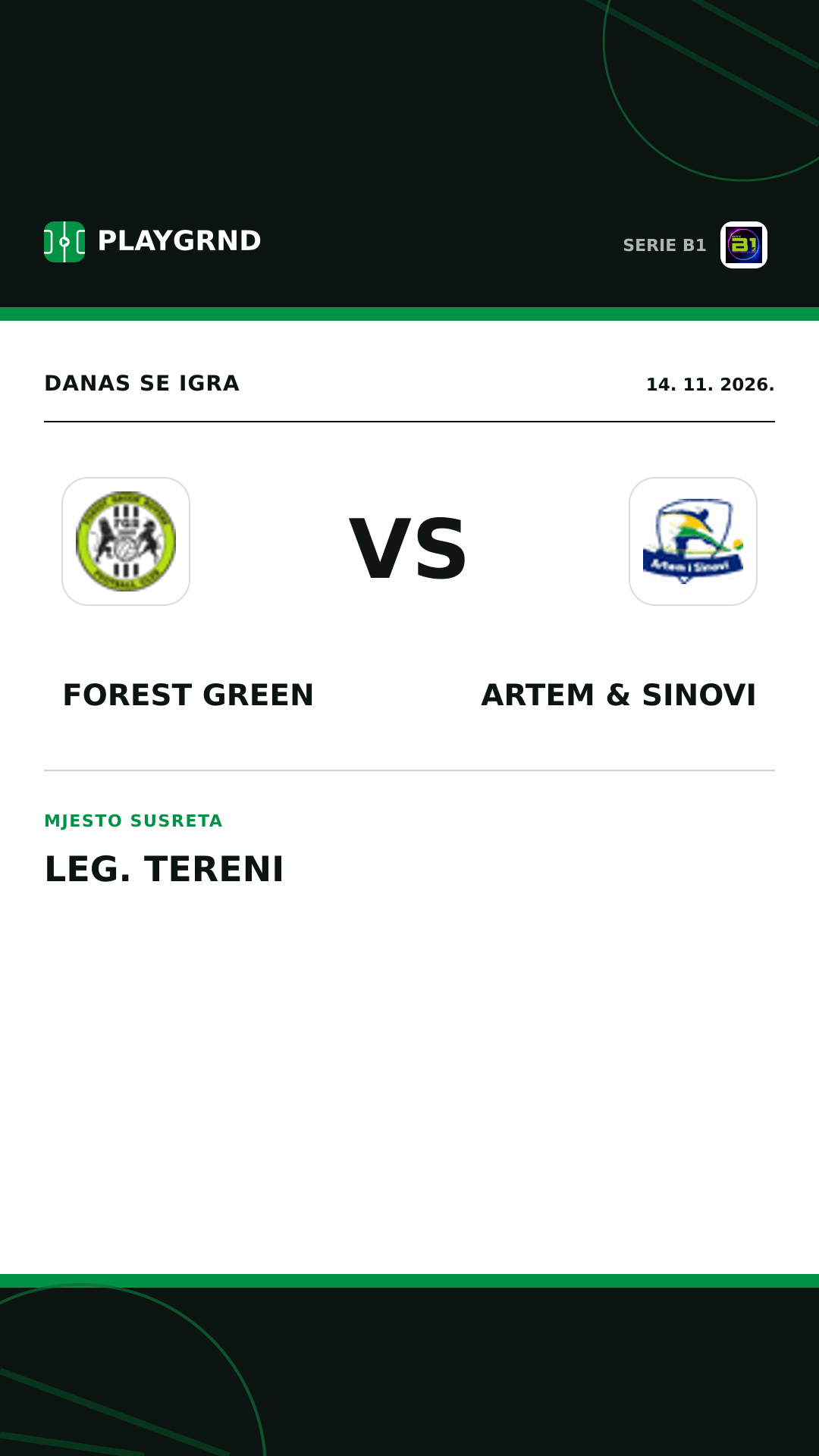 Instagram slika: Forest Green vs Artem & Sinovi