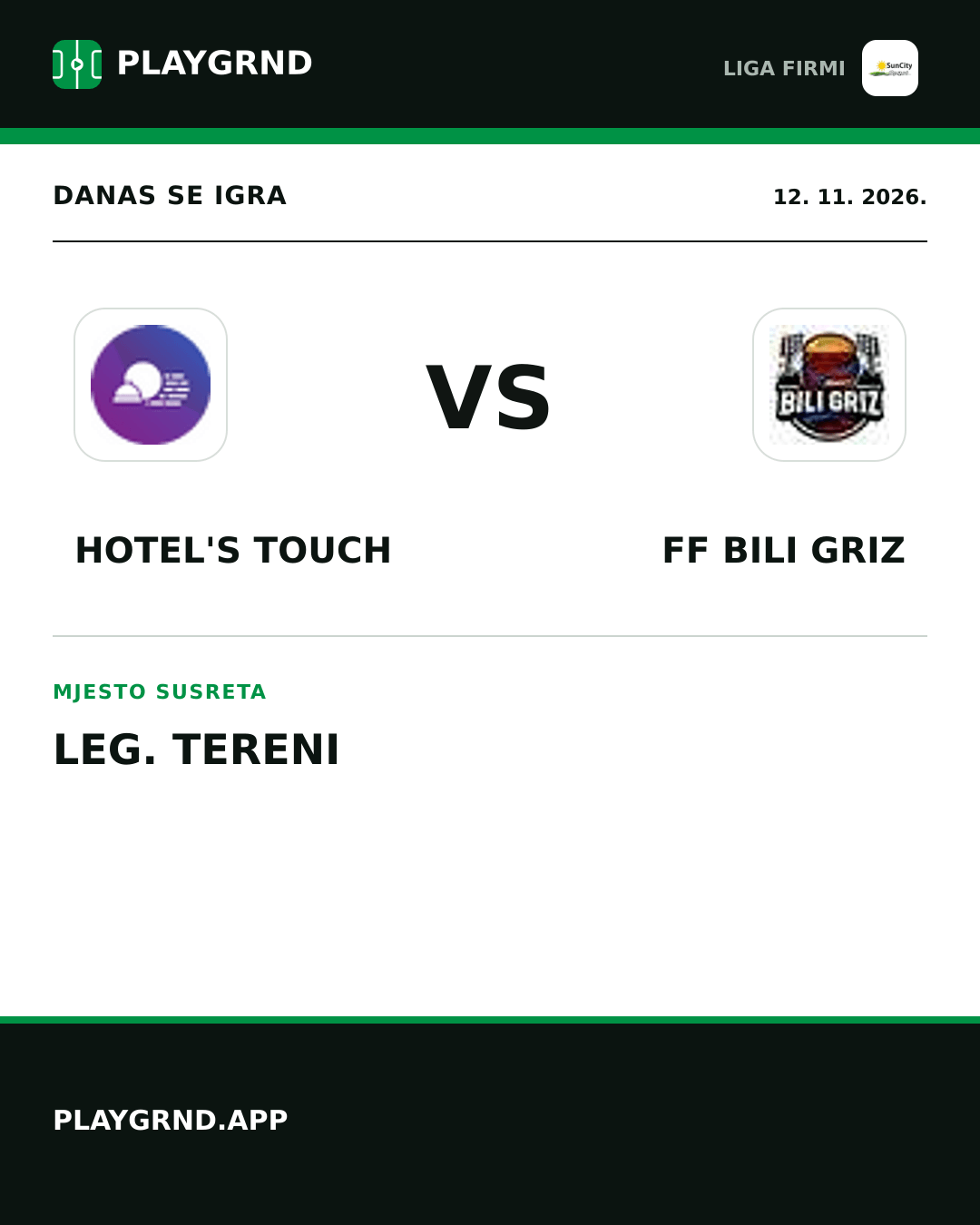 Instagram slika: Hotel's Touch vs FF Bili Griz