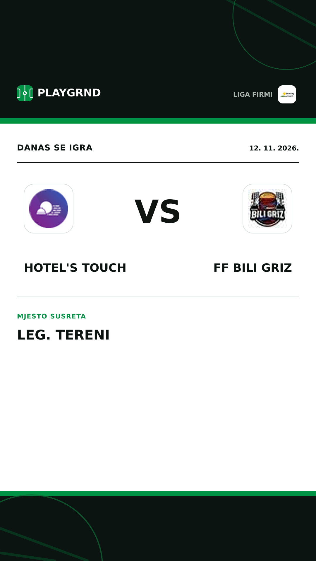 Instagram slika: Hotel's Touch vs FF Bili Griz