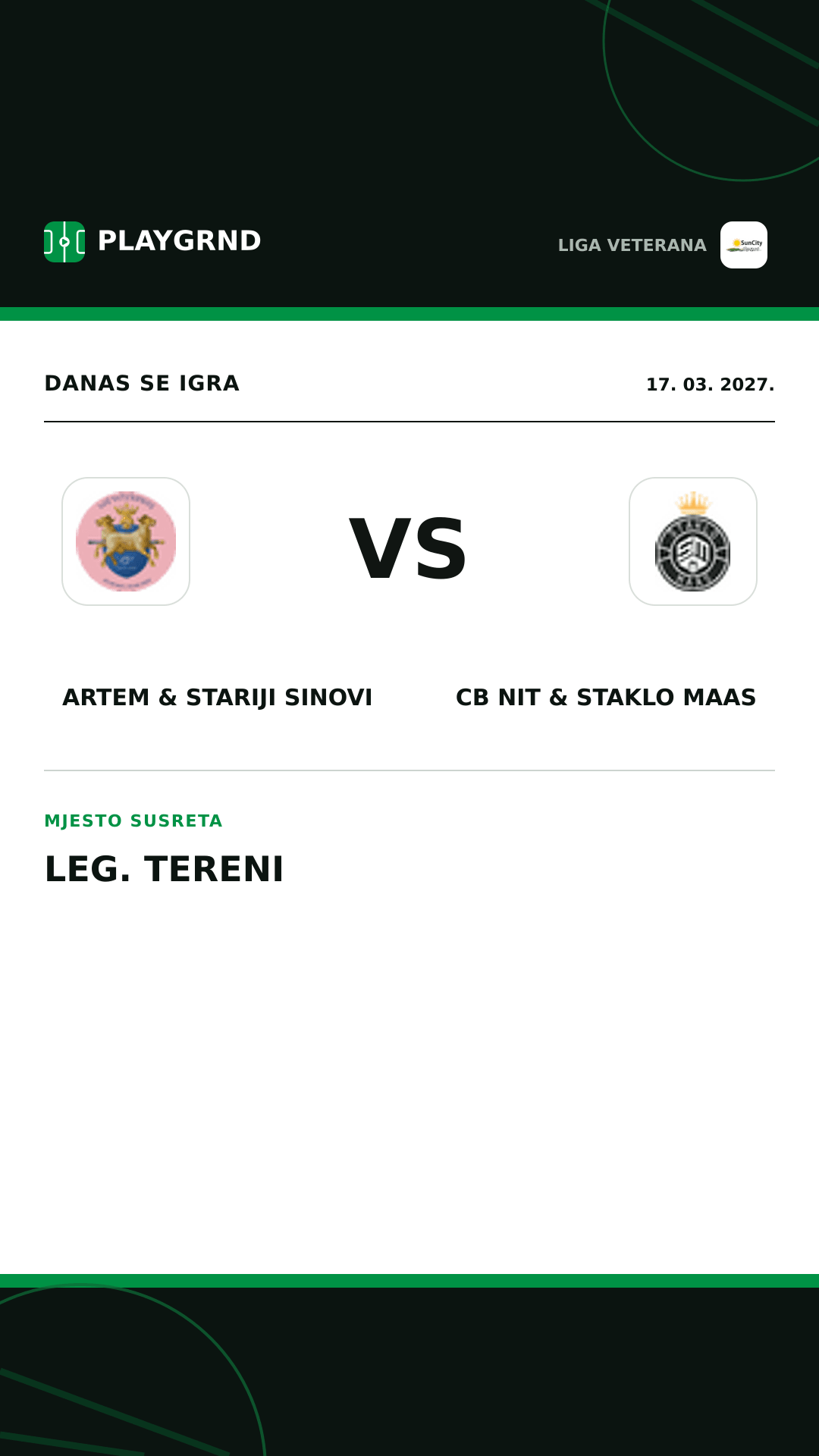 Instagram slika: Artem & Stariji Sinovi vs CB Nit & Staklo Maas