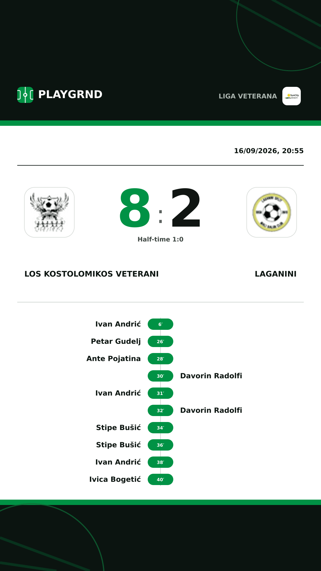 Instagram artwork: Los Kostolomikos Veterani 8:2 Laganini