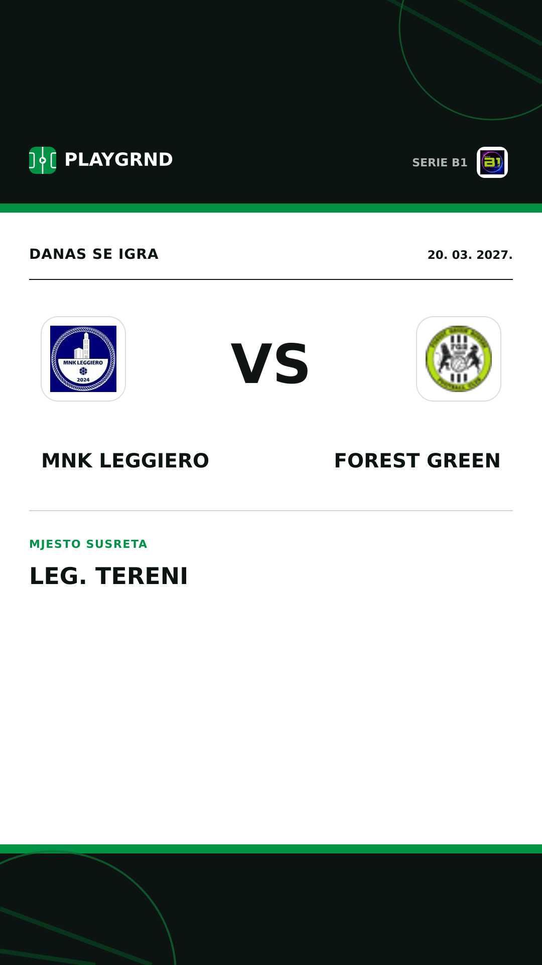 Instagram slika: MNK Leggiero vs Forest Green