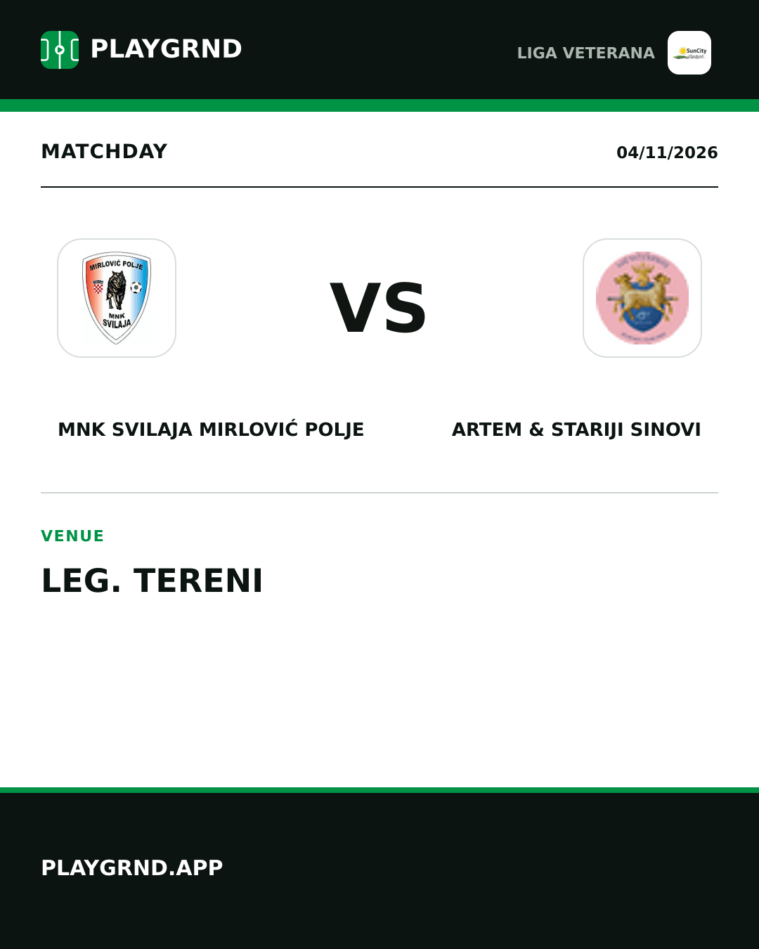 Instagram artwork: MNK Svilaja Mirlović Polje vs Artem & Stariji Sinovi