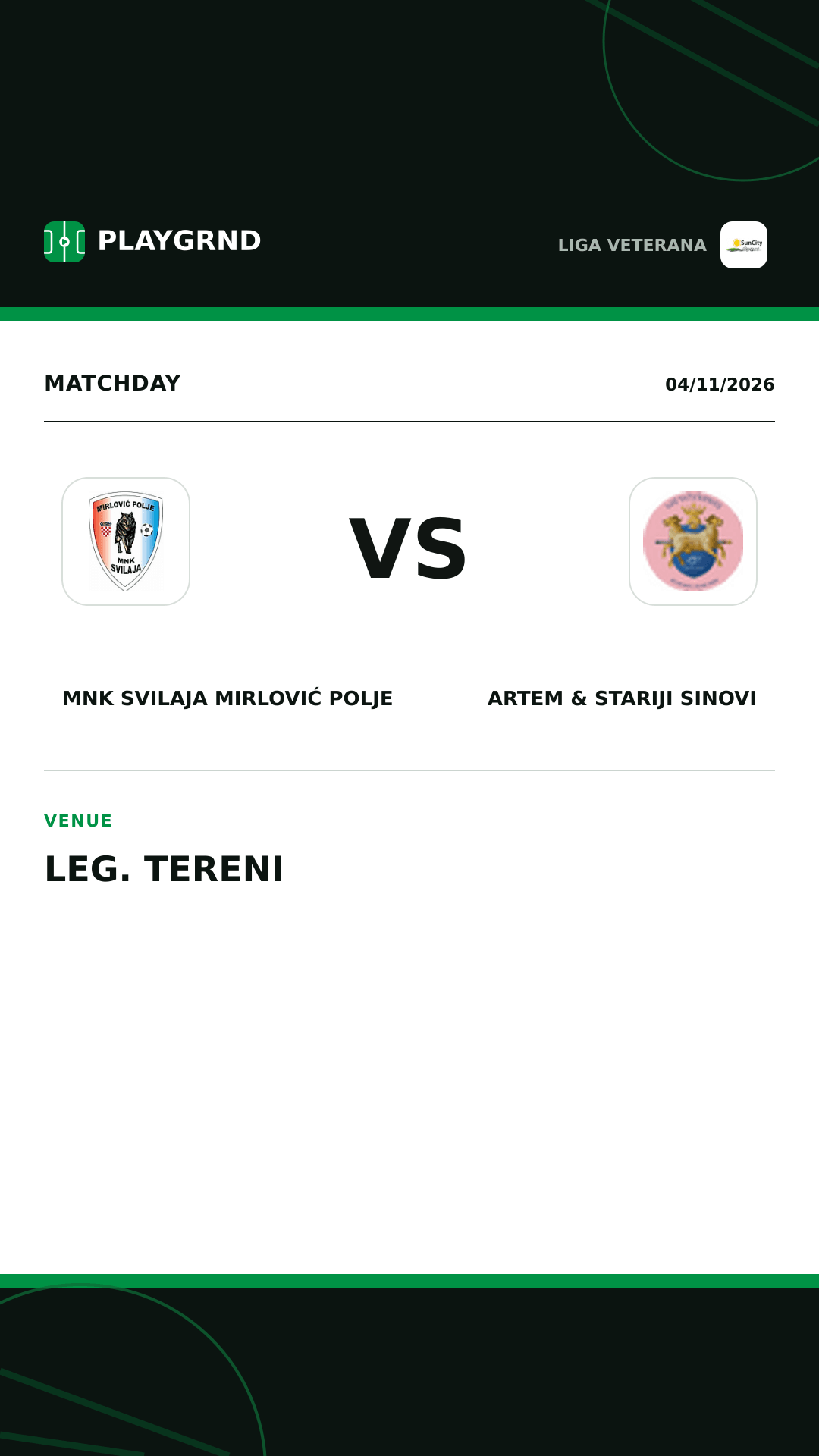 Instagram artwork: MNK Svilaja Mirlović Polje vs Artem & Stariji Sinovi
