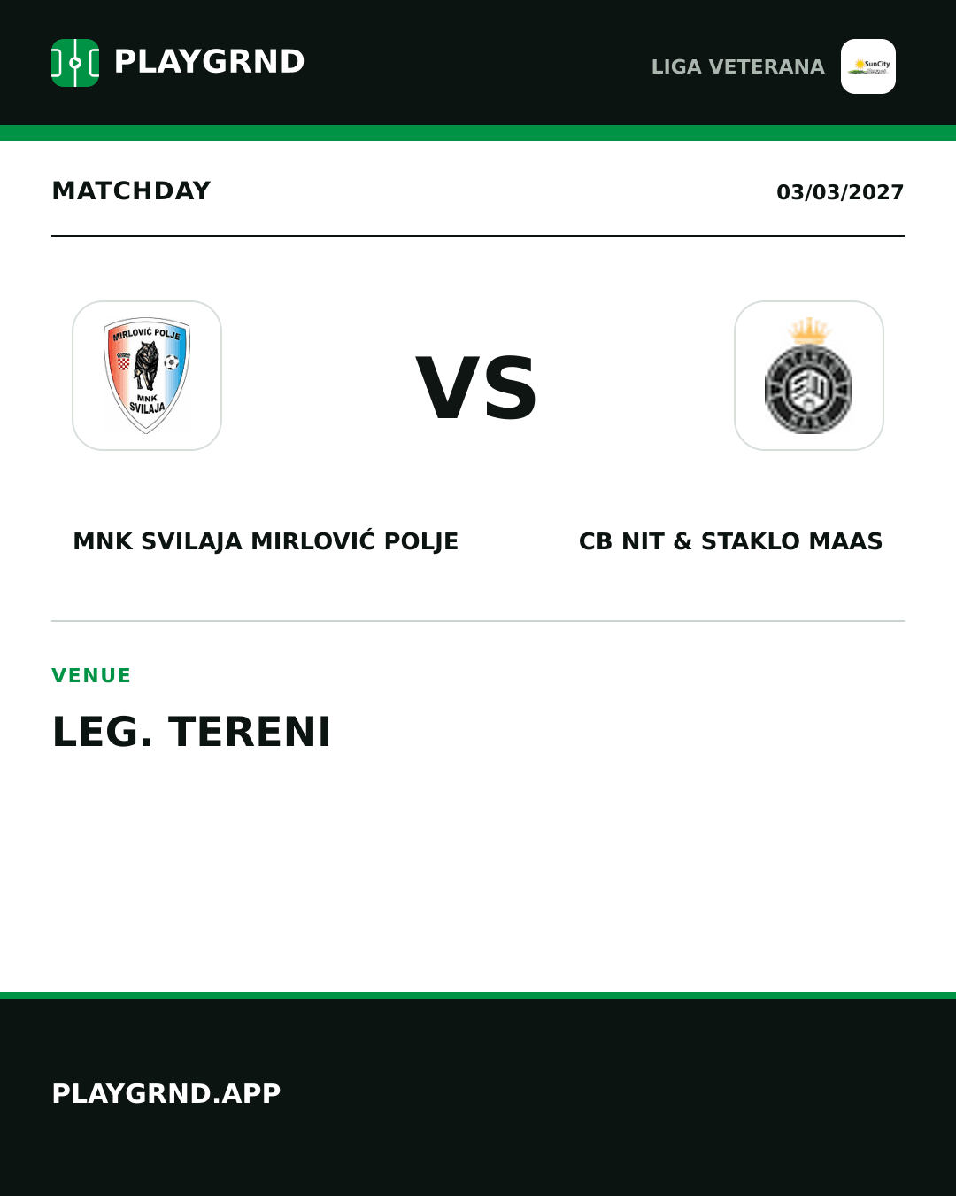 Instagram artwork: MNK Svilaja Mirlović Polje vs CB Nit & Staklo Maas