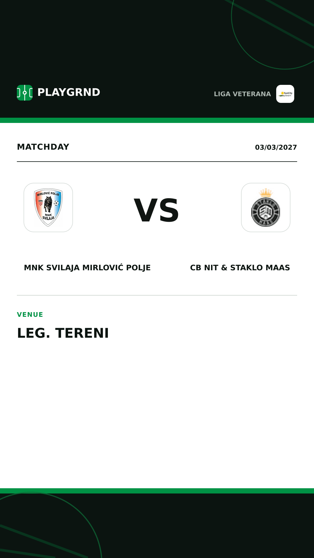 Instagram artwork: MNK Svilaja Mirlović Polje vs CB Nit & Staklo Maas