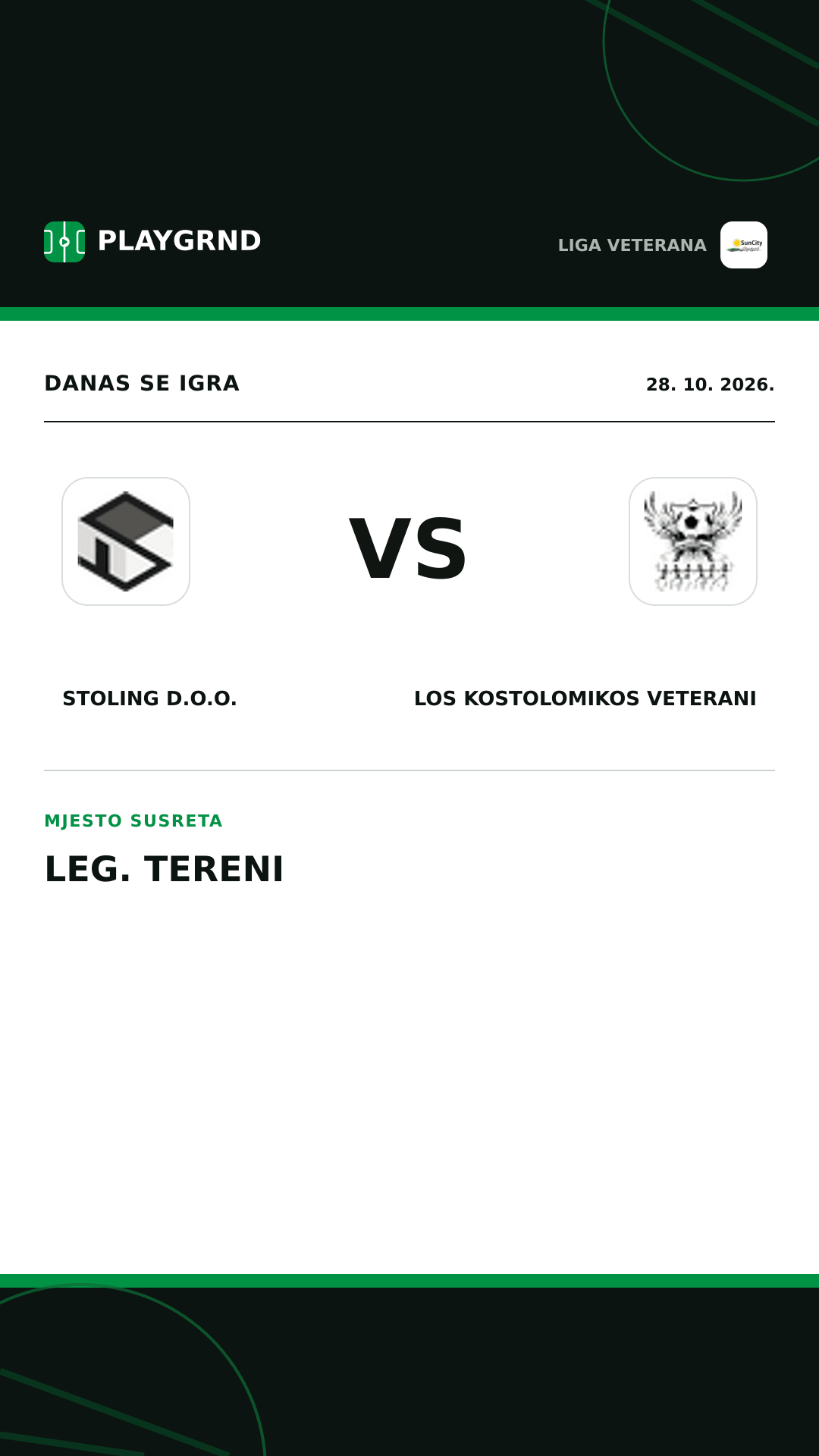 Instagram slika: Stoling D.O.O. vs Los Kostolomikos Veterani