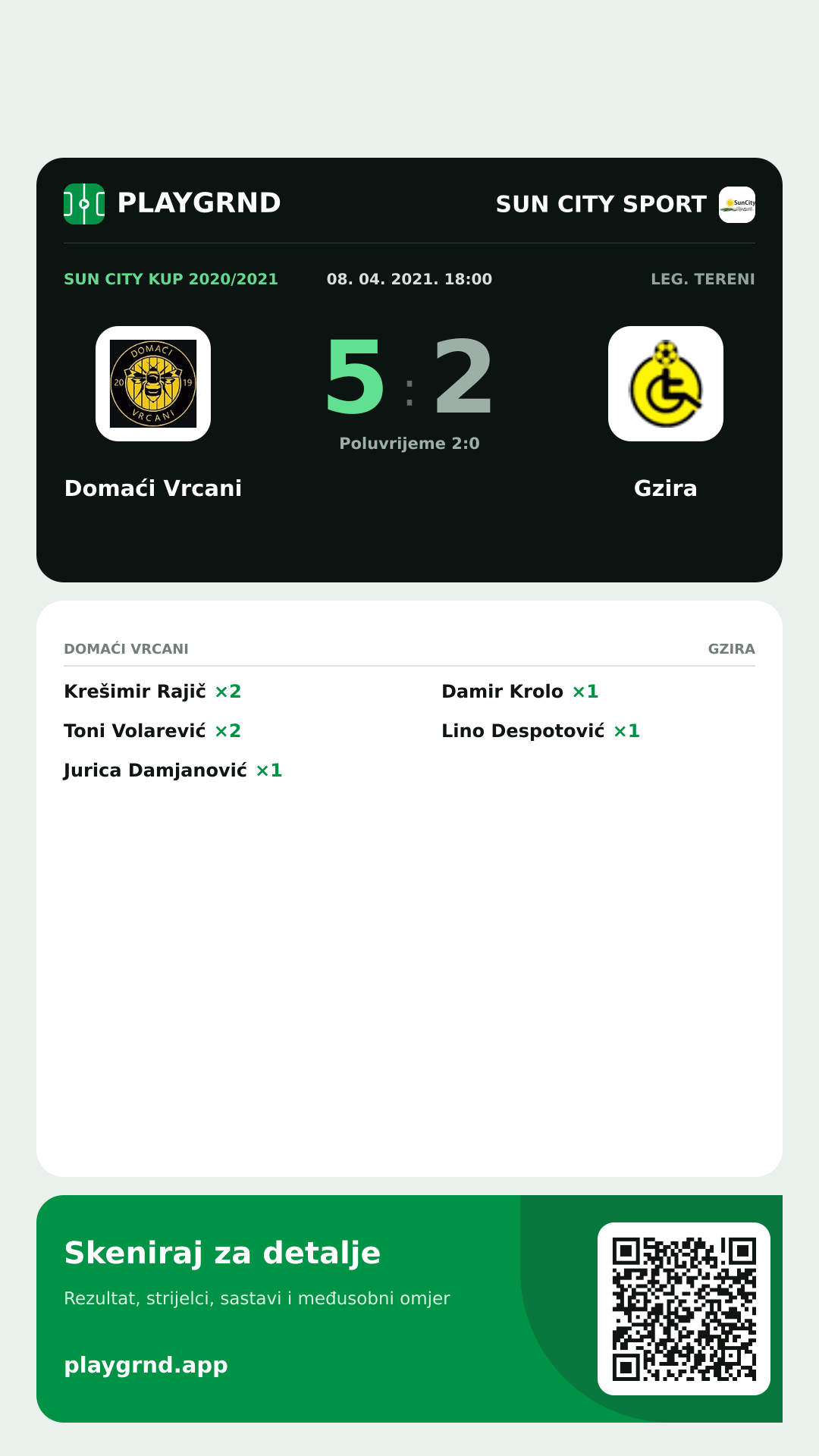 Story image: Domaći Vrcani 5:2 Gzira