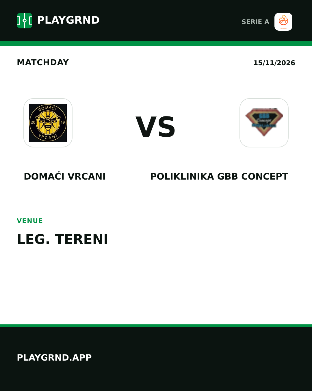 Instagram artwork: Domaći Vrcani vs Poliklinika Gbb Concept