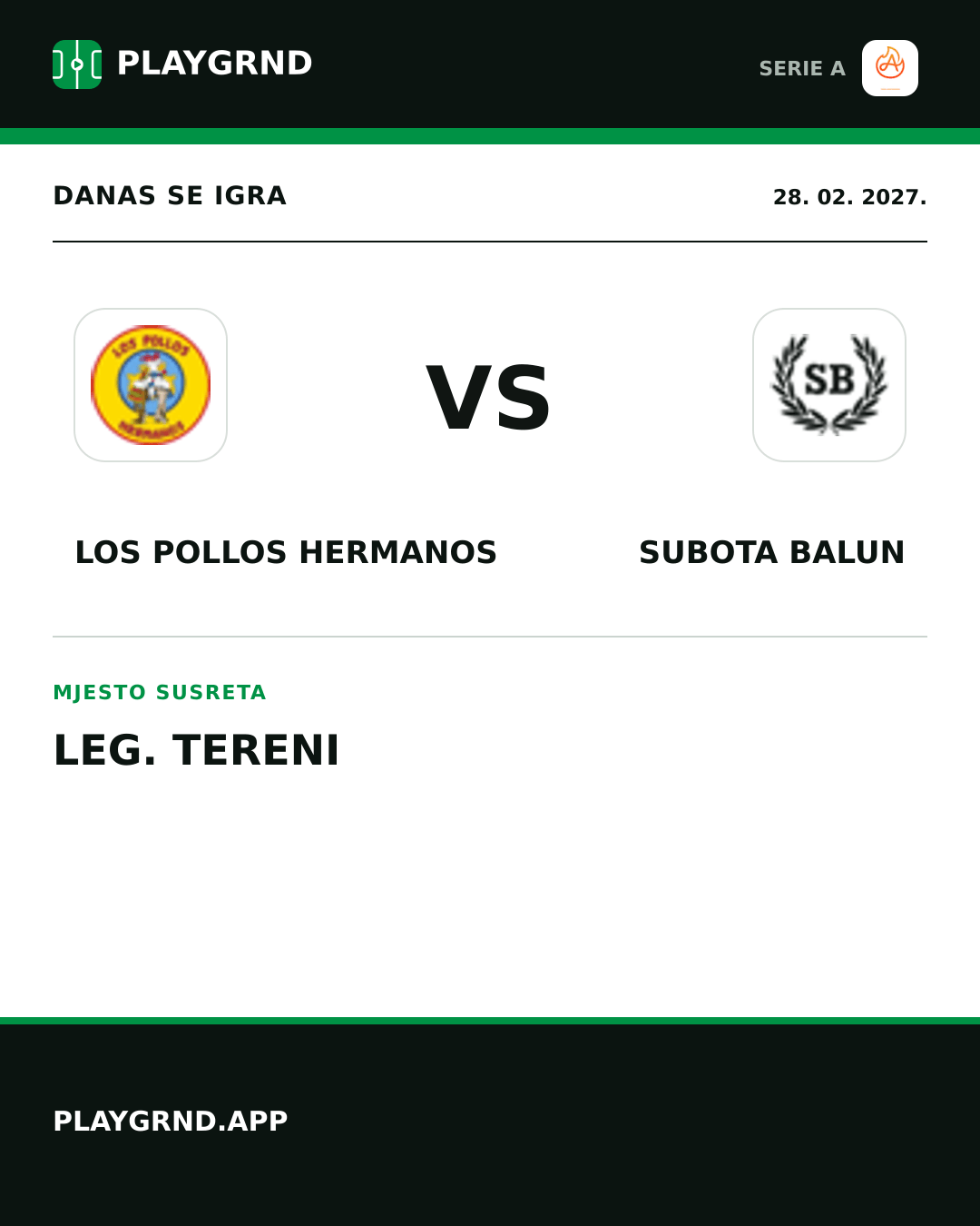 Instagram slika: Los Pollos Hermanos vs Subota Balun