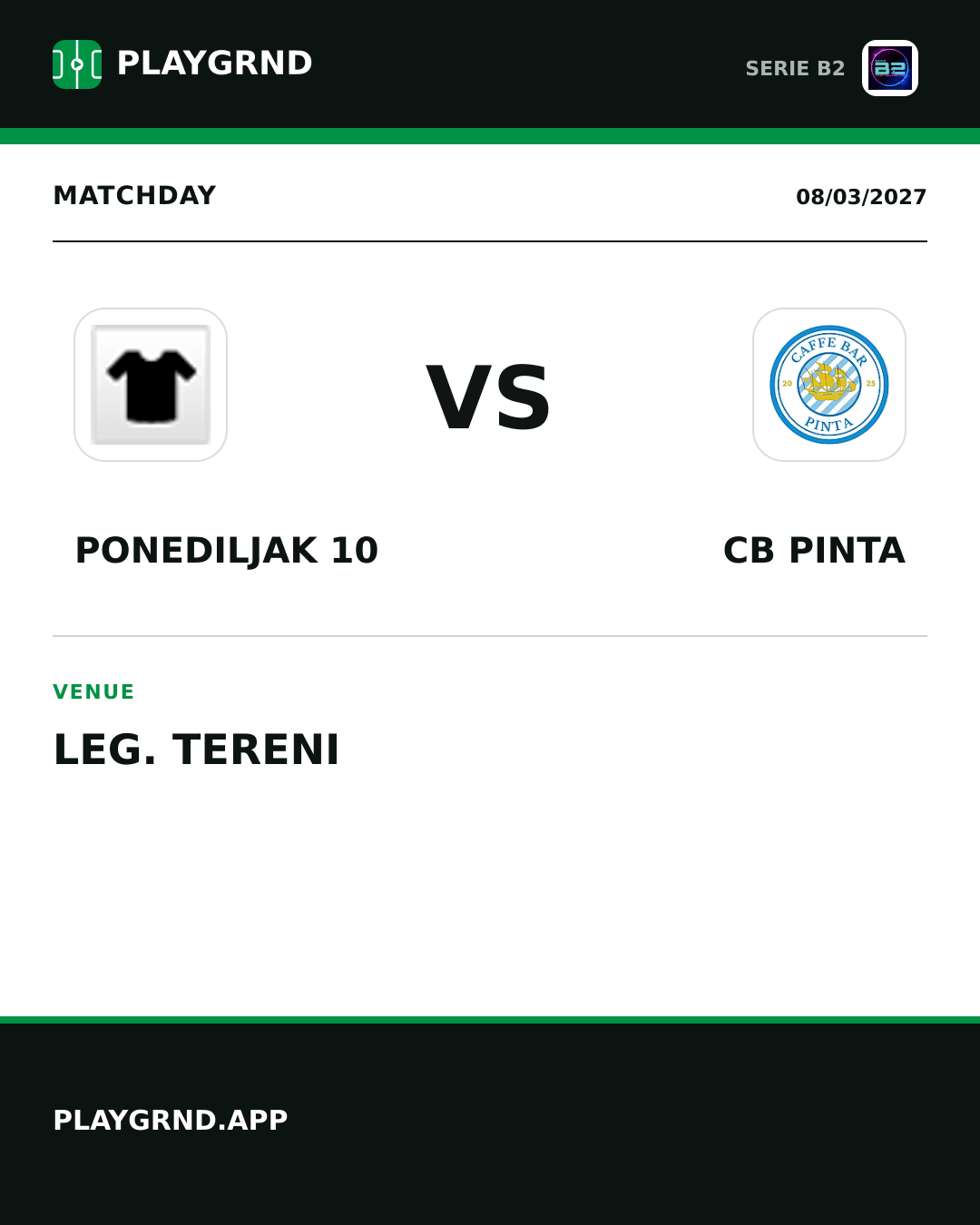 Instagram artwork: Ponediljak 10 vs CB Pinta