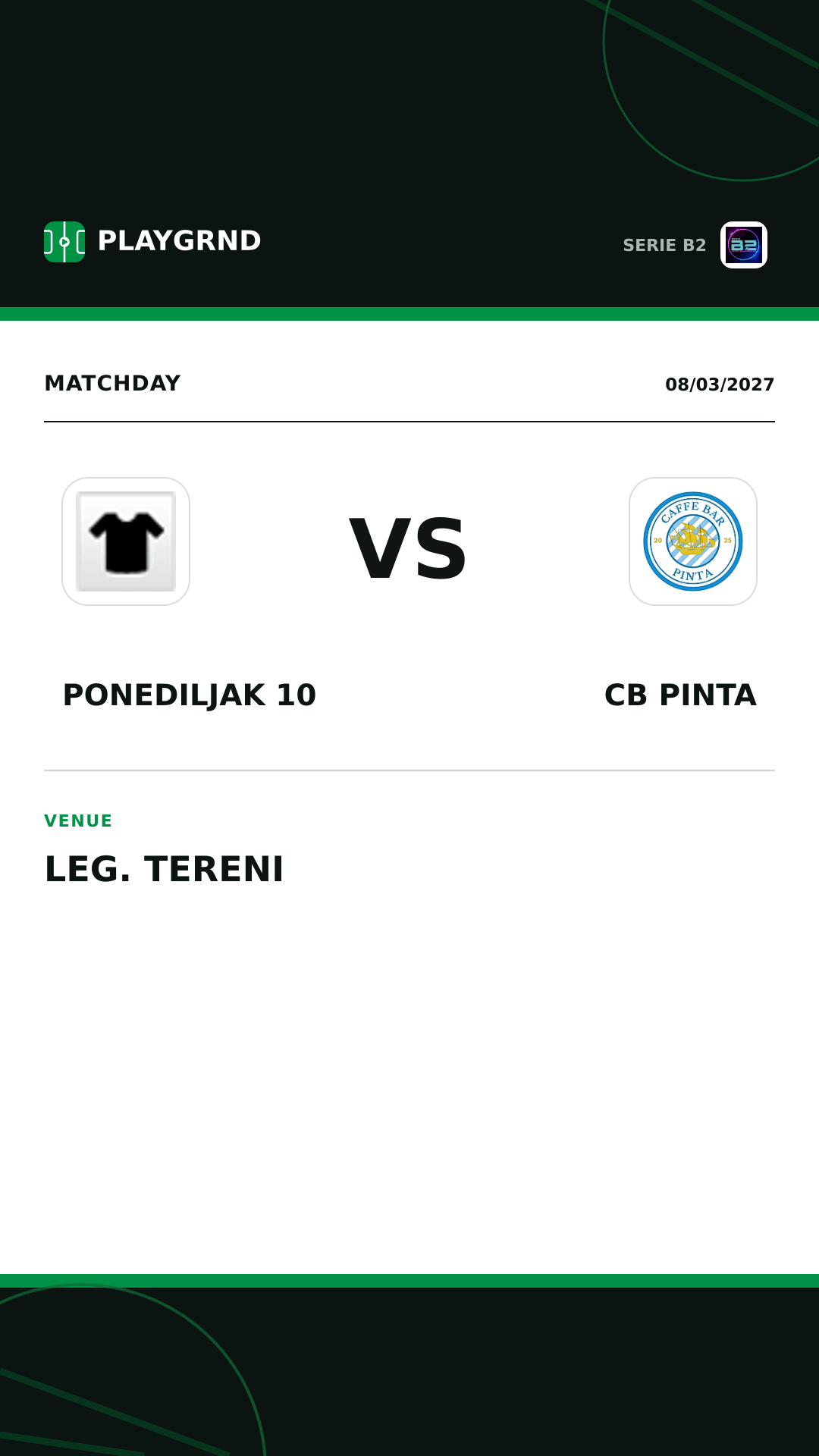 Instagram artwork: Ponediljak 10 vs CB Pinta