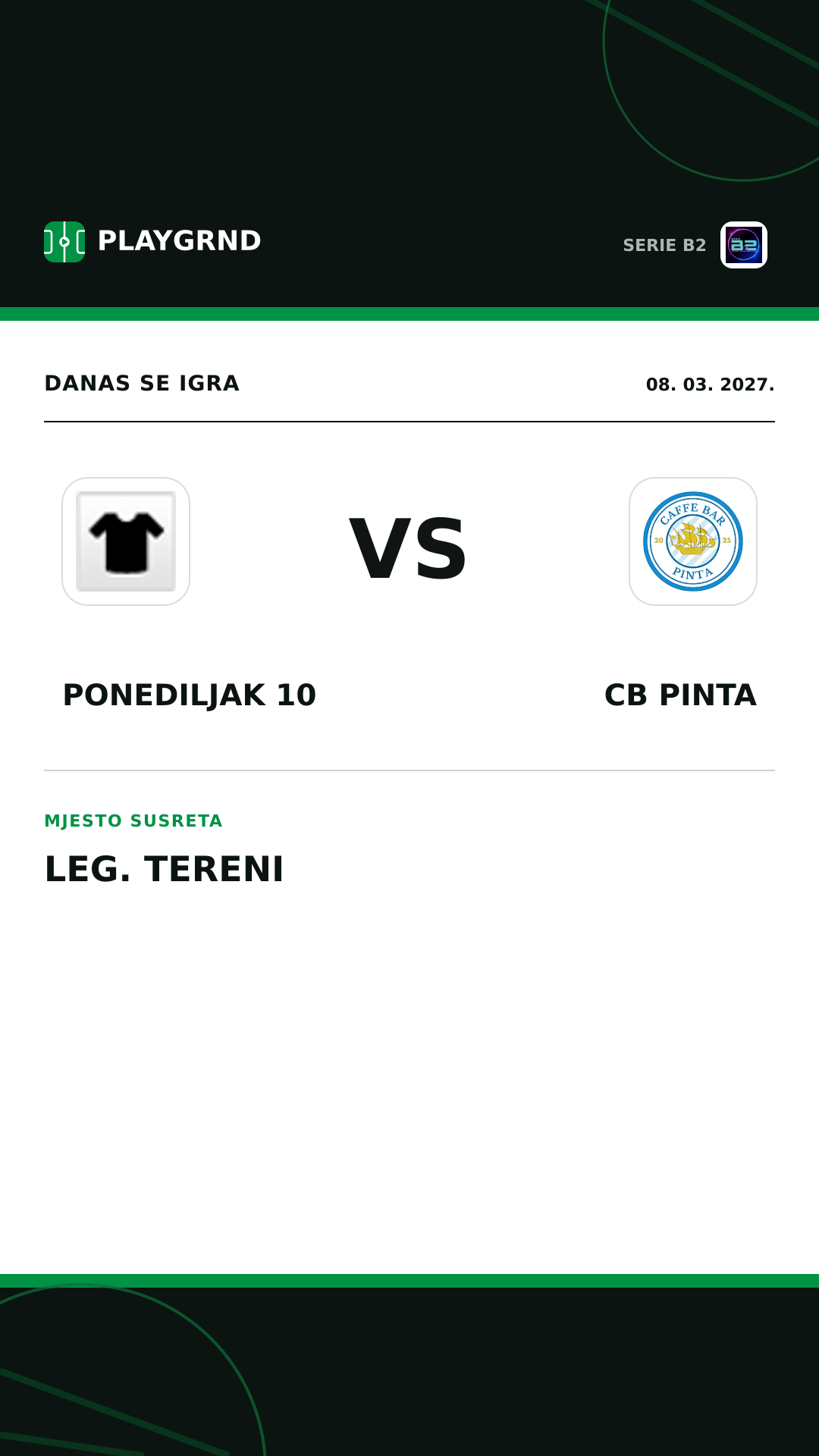 Instagram slika: Ponediljak 10 vs CB Pinta
