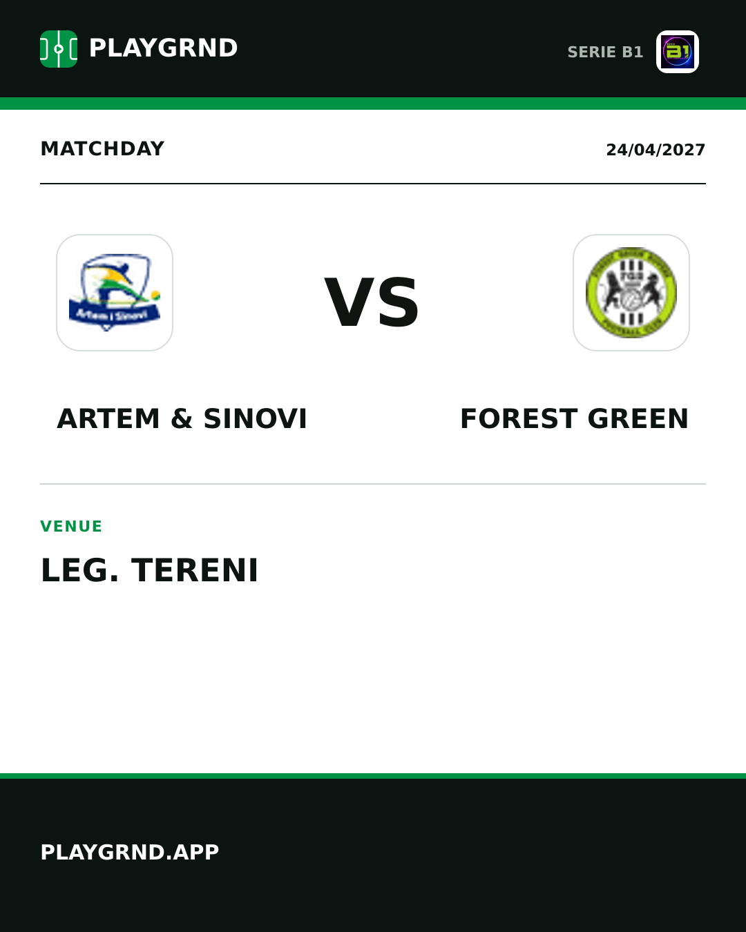 Instagram artwork: Artem & Sinovi vs Forest Green