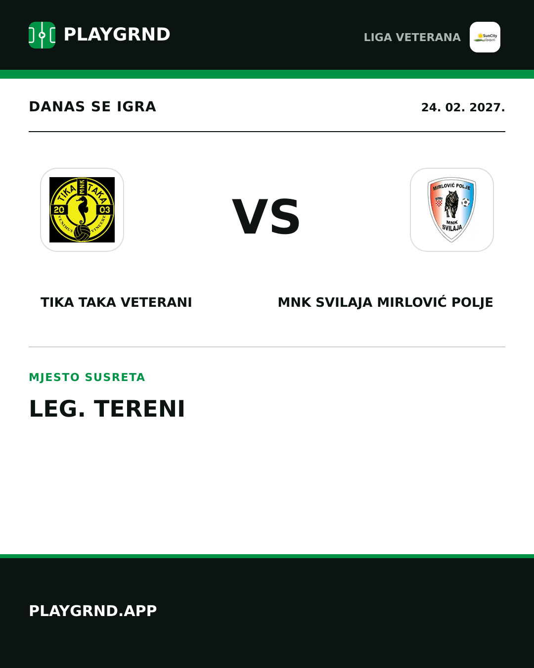 Instagram slika: Tika Taka Veterani vs MNK Svilaja Mirlović Polje