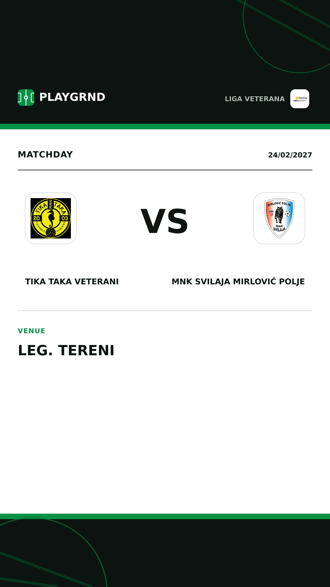 Instagram artwork: Tika Taka Veterani vs MNK Svilaja Mirlović Polje