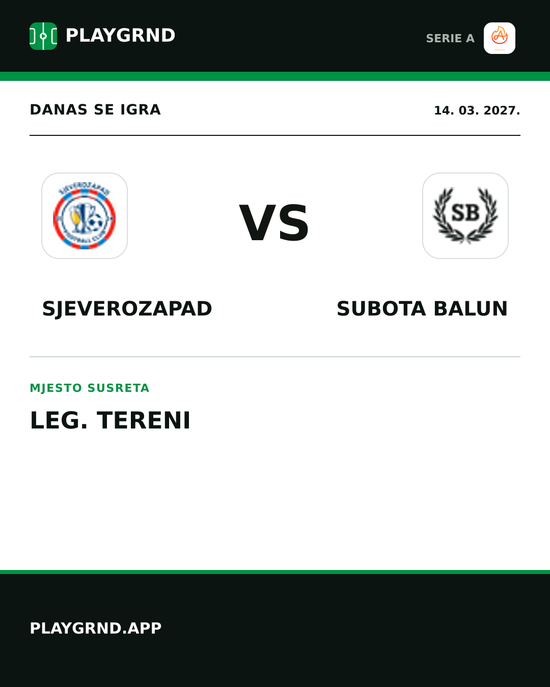 Instagram slika: Sjeverozapad vs Subota Balun
