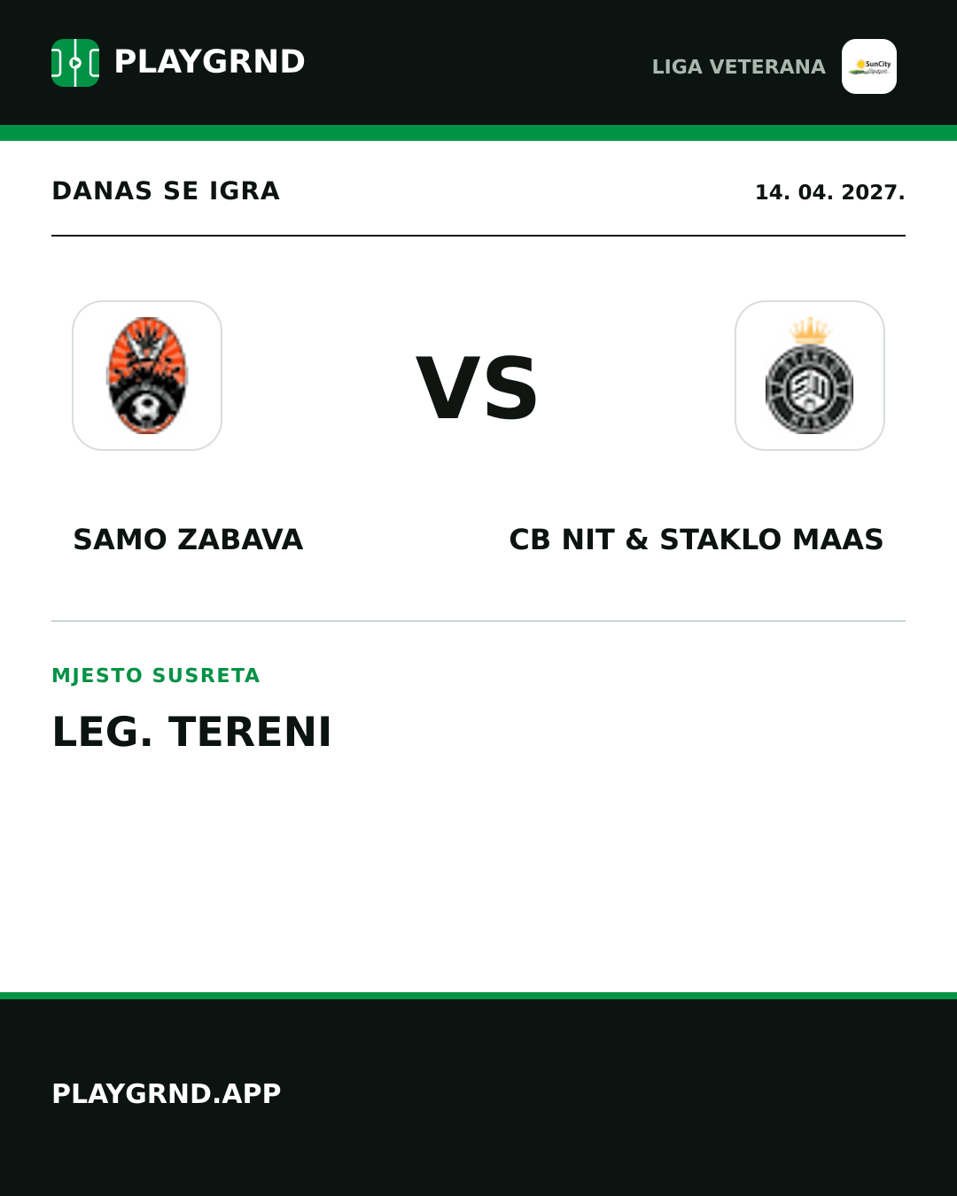 Instagram slika: Samo Zabava vs CB Nit & Staklo Maas