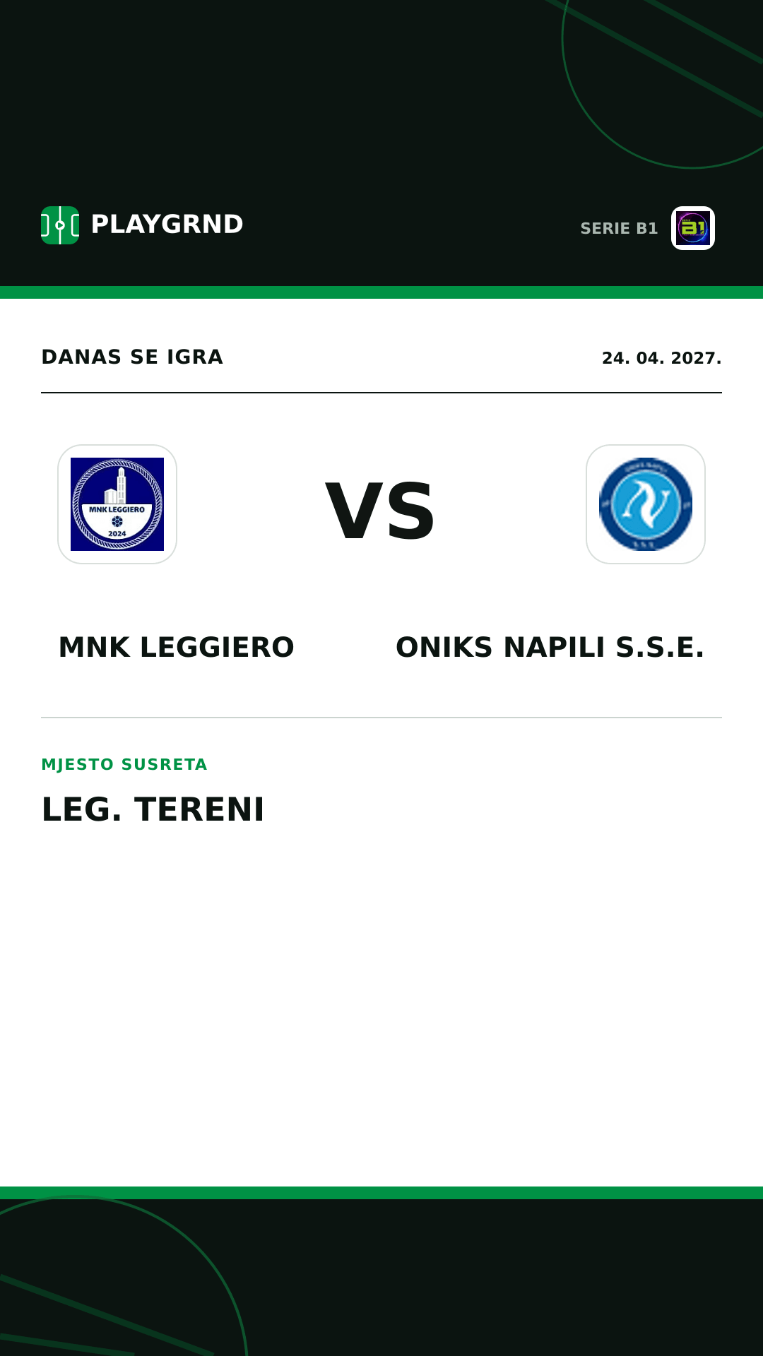 Instagram slika: MNK Leggiero vs Oniks Napili S.S.E.