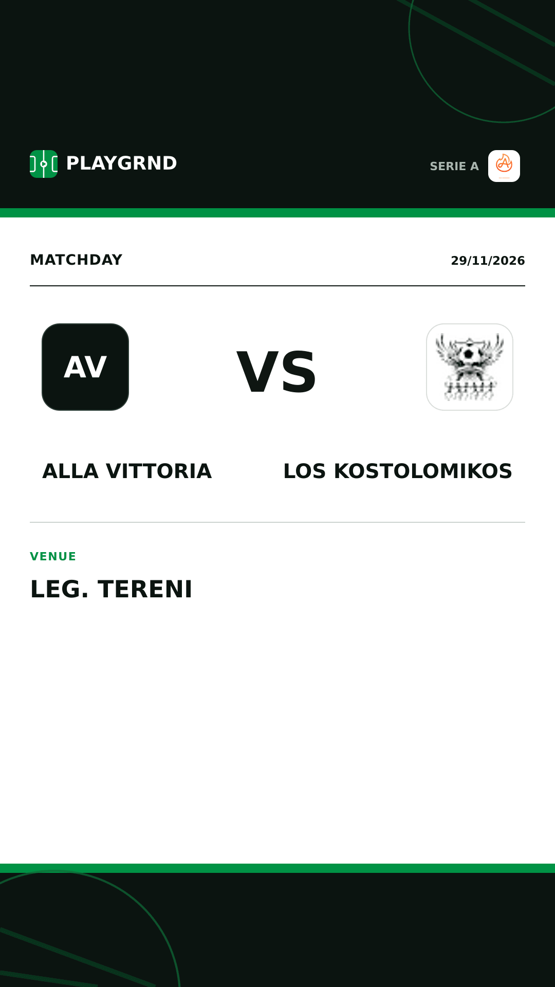 Instagram artwork: Alla Vittoria vs Los Kostolomikos
