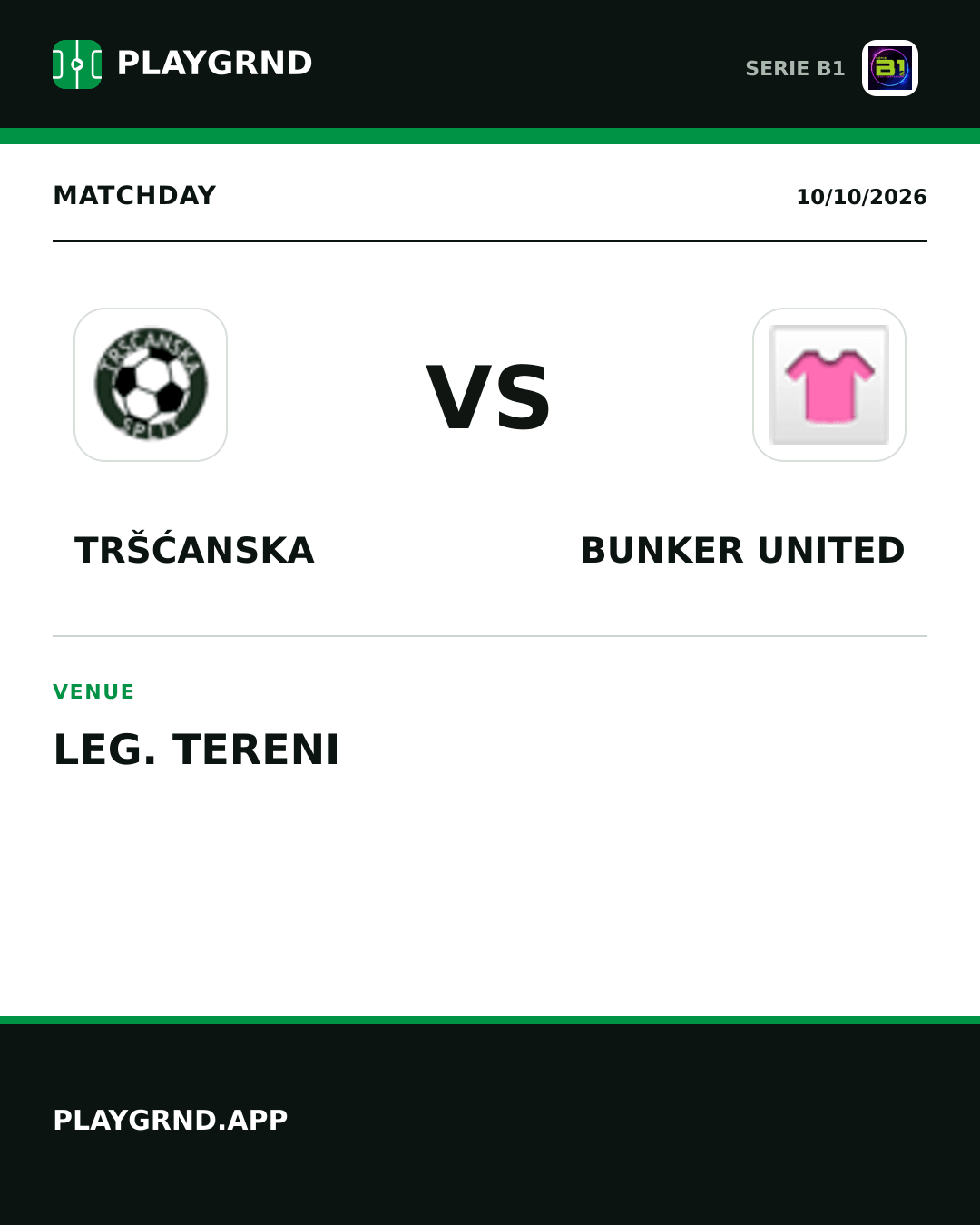 Instagram artwork: Tršćanska vs Bunker United