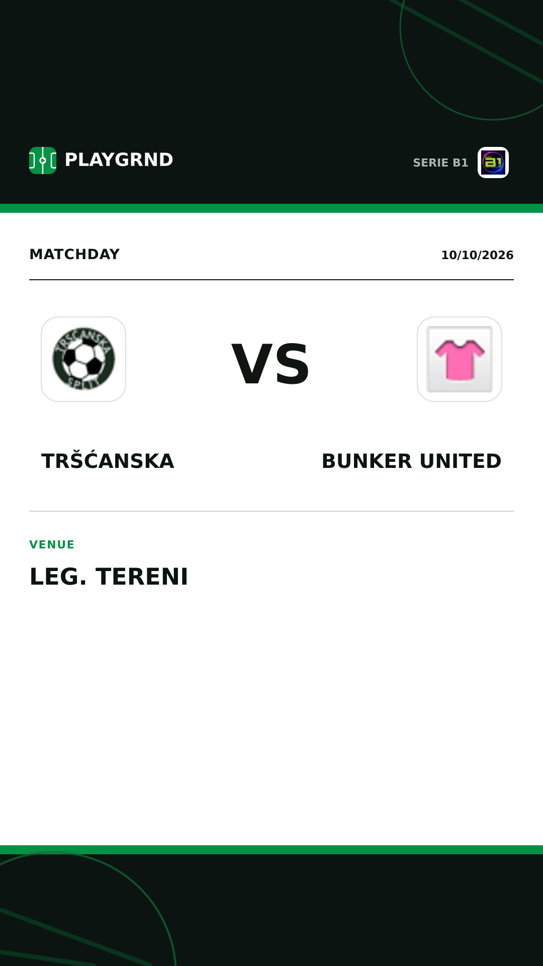 Instagram artwork: Tršćanska vs Bunker United