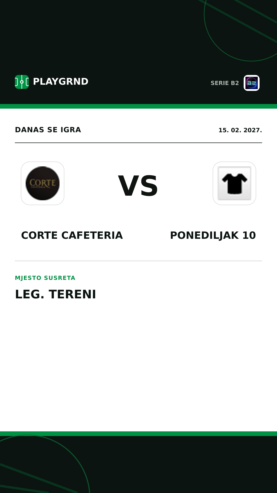 Instagram slika: Corte Cafeteria vs Ponediljak 10