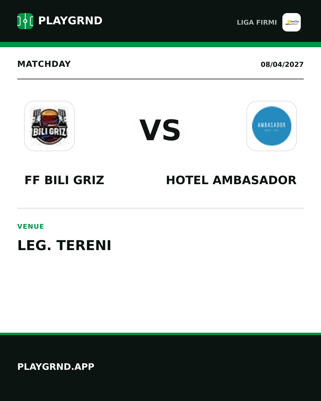 Instagram artwork: FF Bili Griz vs Hotel Ambasador