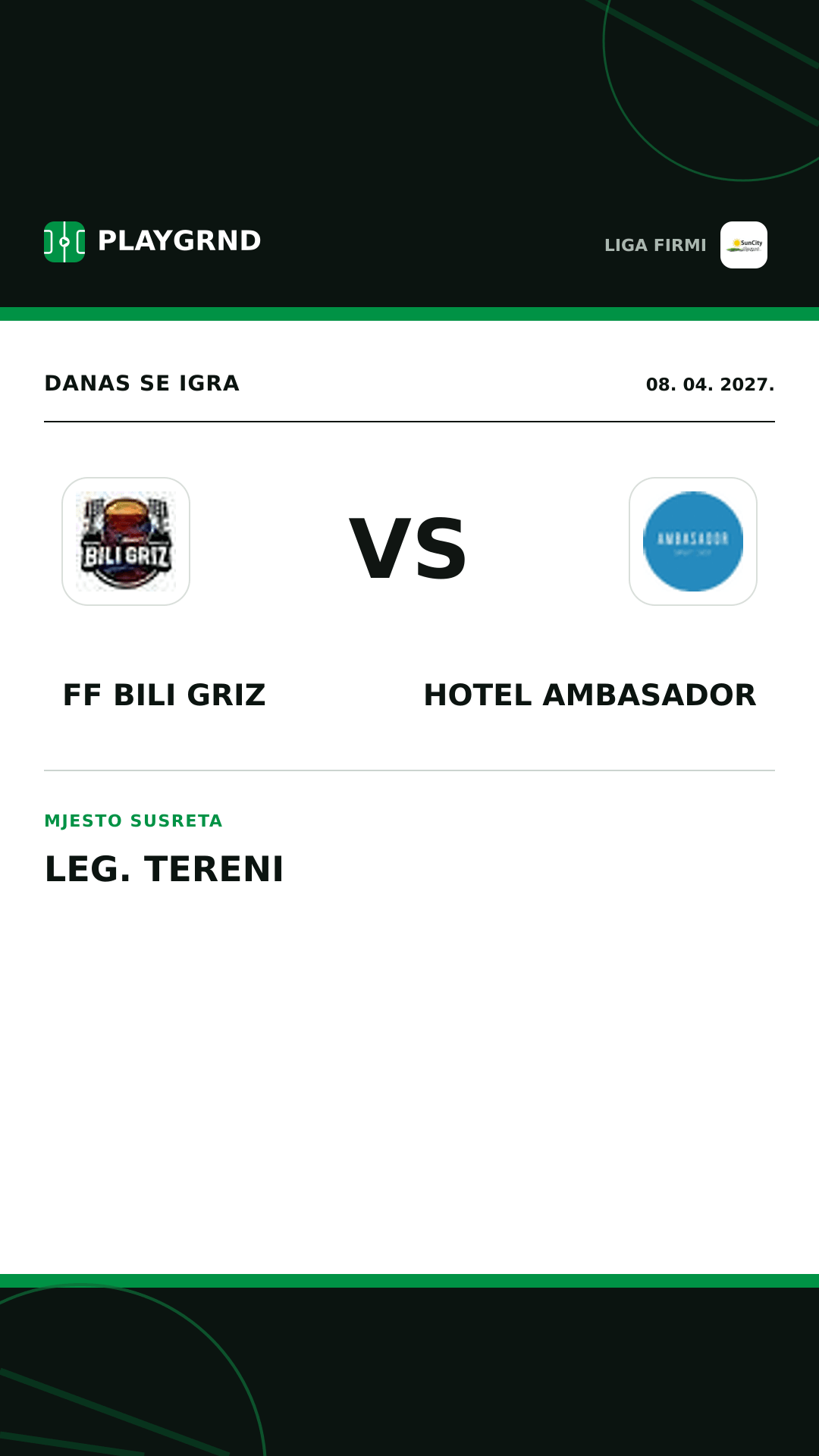 Instagram slika: FF Bili Griz vs Hotel Ambasador
