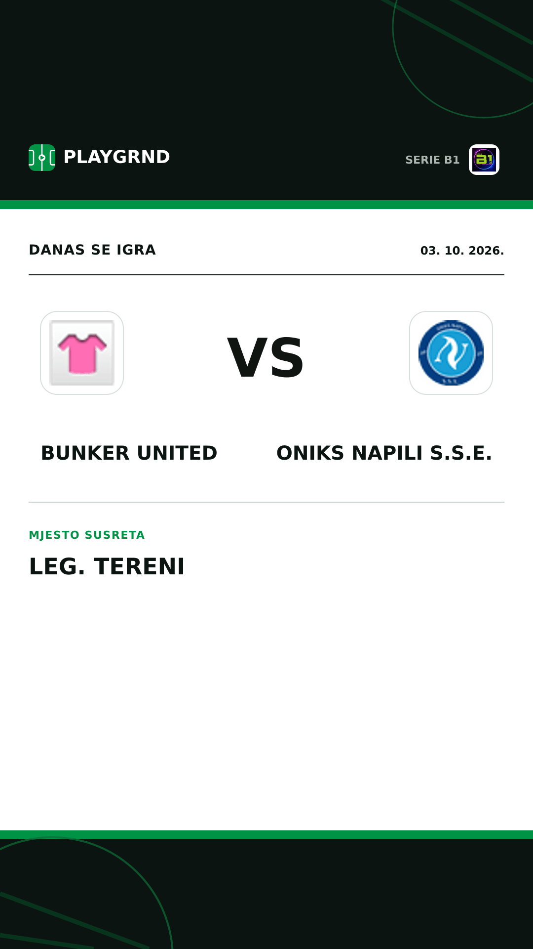 Instagram slika: Bunker United vs Oniks Napili S.S.E.