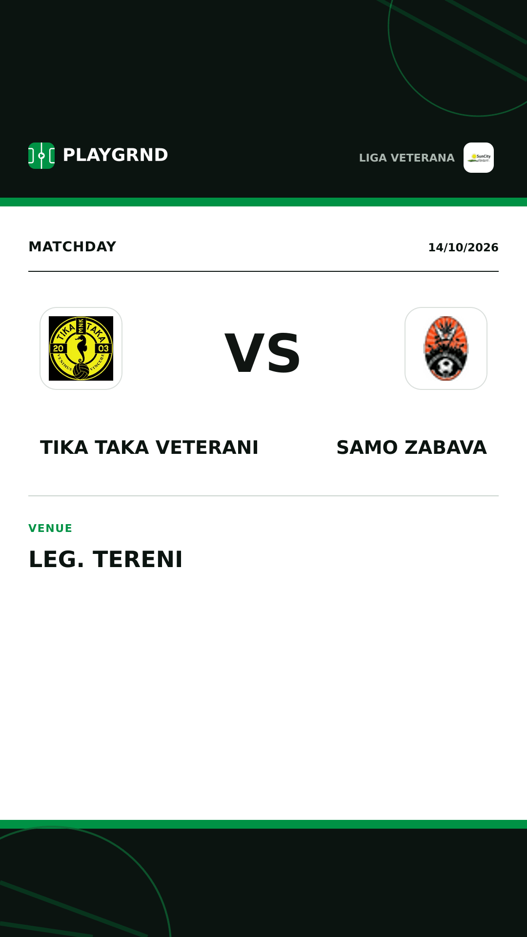 Instagram artwork: Tika Taka Veterani vs Samo Zabava
