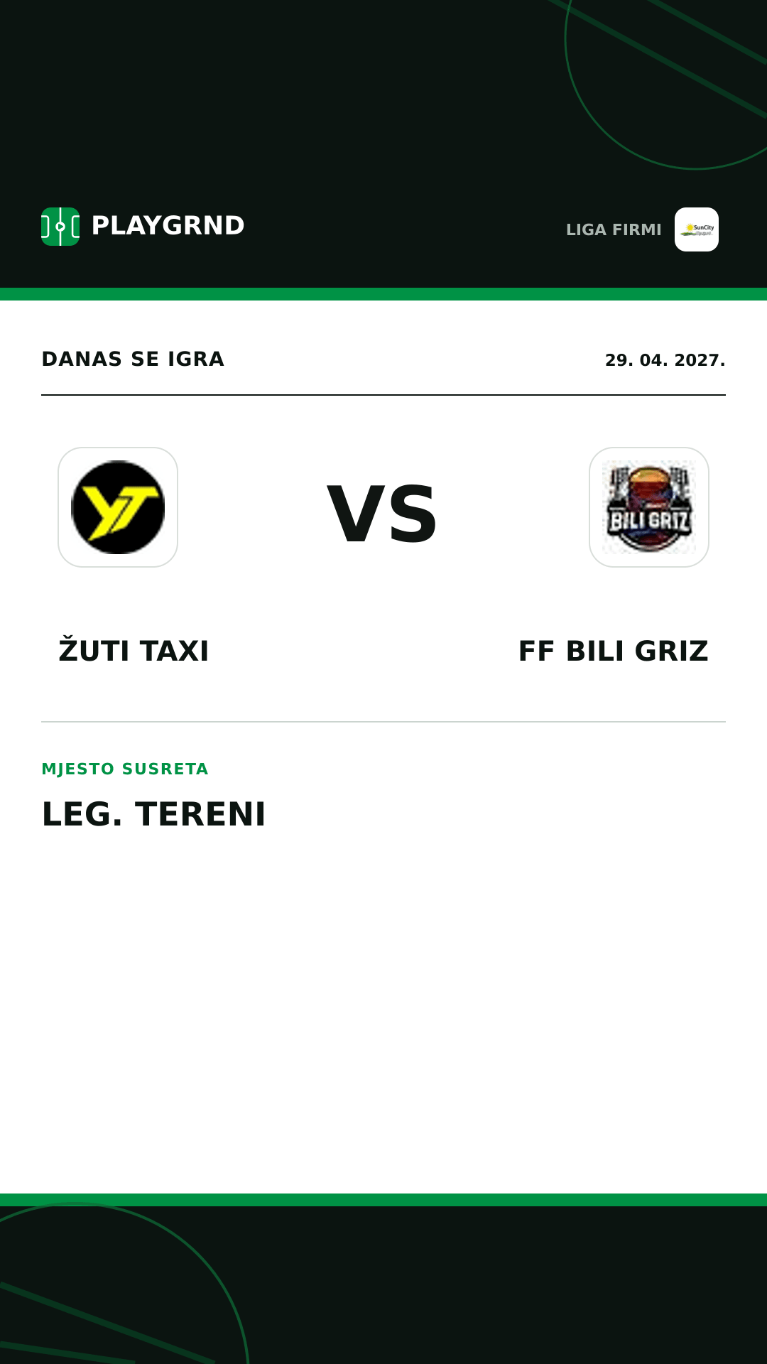 Instagram slika: Žuti Taxi vs FF Bili Griz