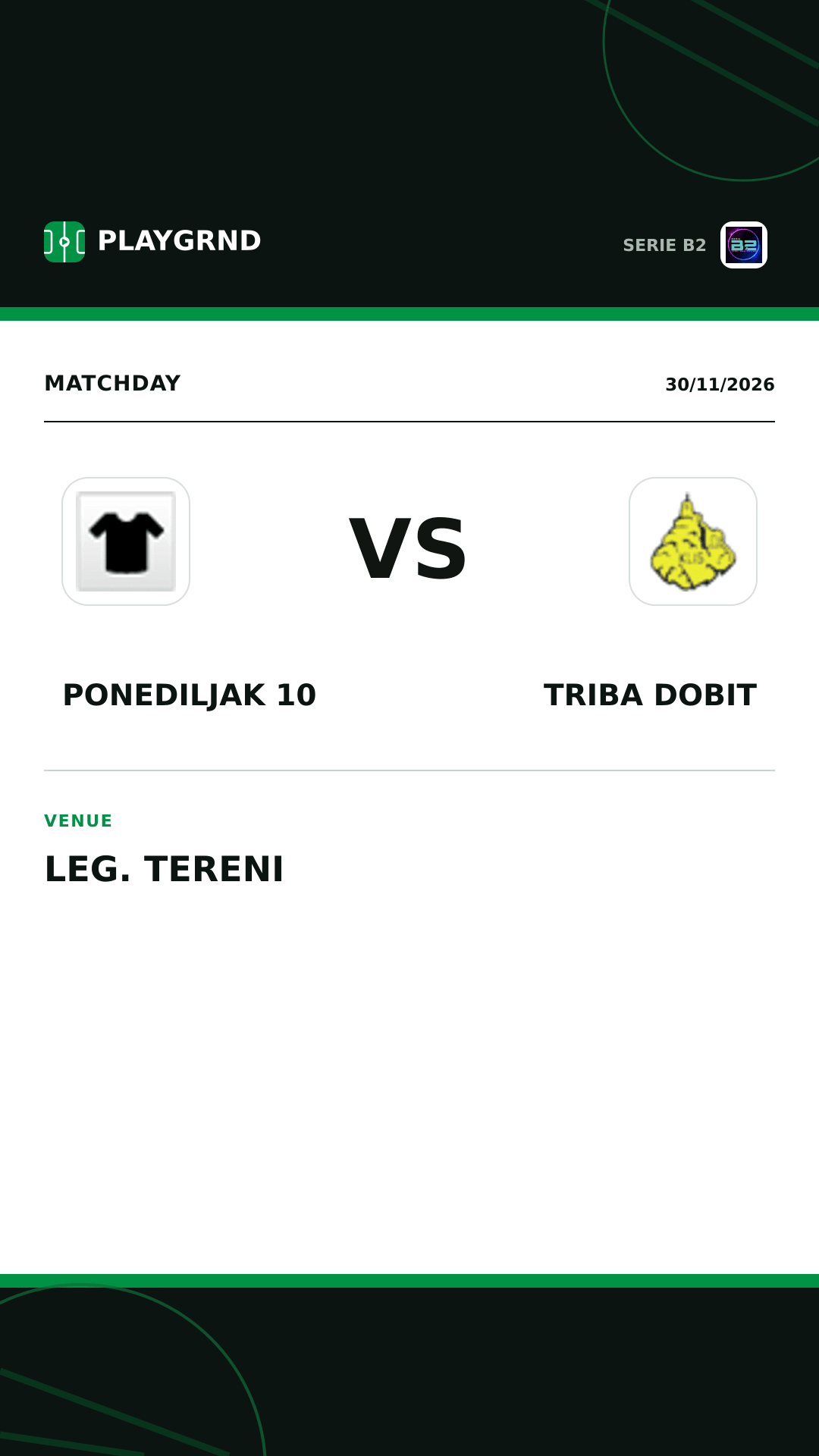 Instagram artwork: Ponediljak 10 vs Triba Dobit