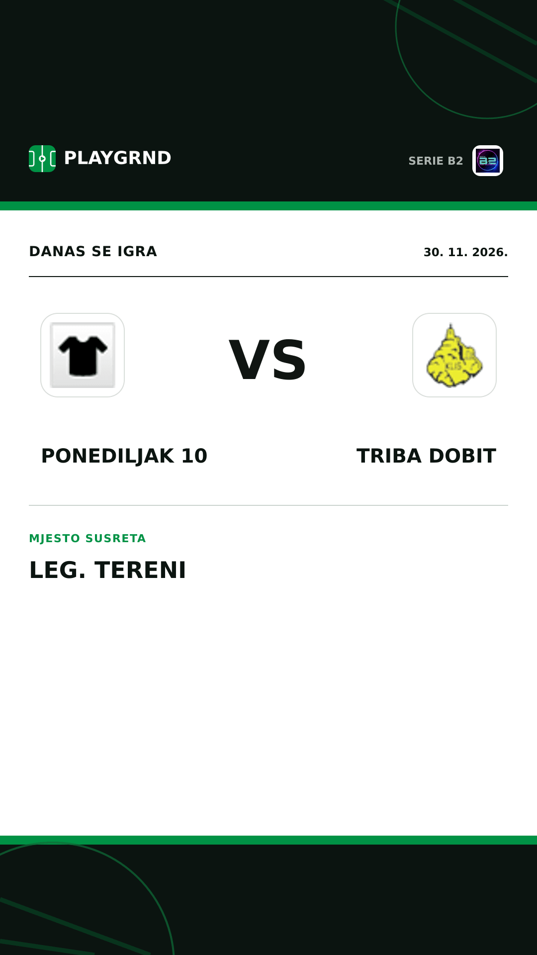 Instagram slika: Ponediljak 10 vs Triba Dobit