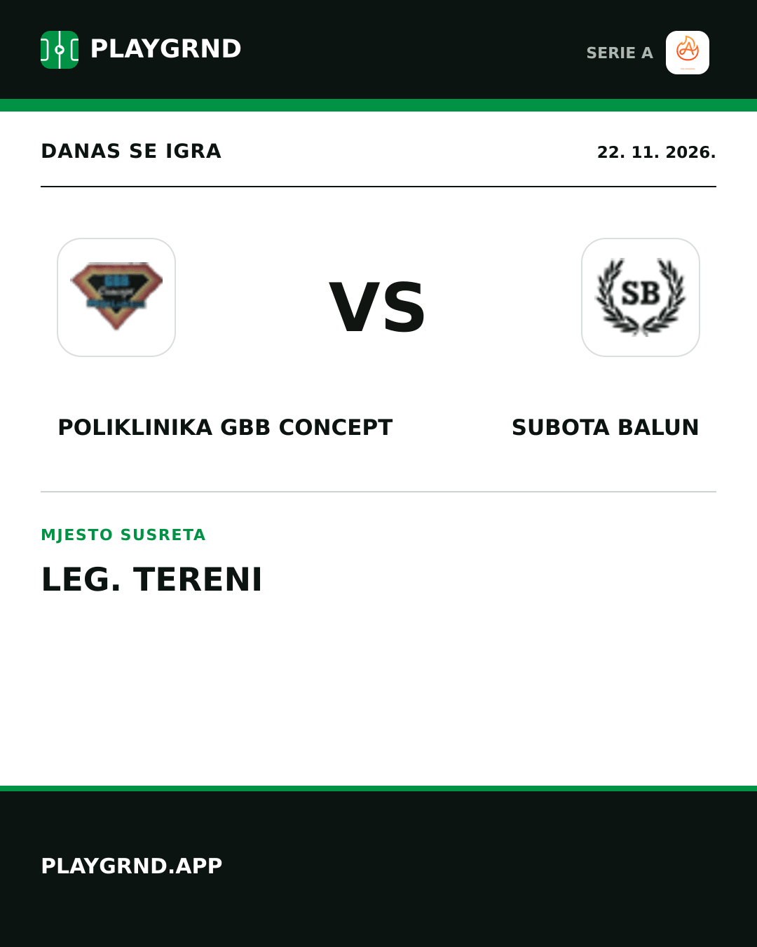 Instagram slika: Poliklinika Gbb Concept vs Subota Balun