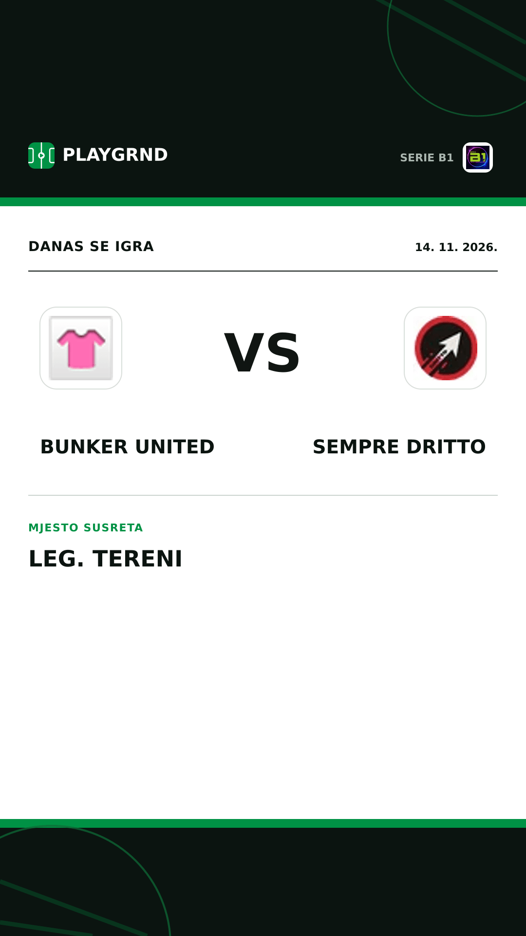 Instagram slika: Bunker United vs Sempre Dritto