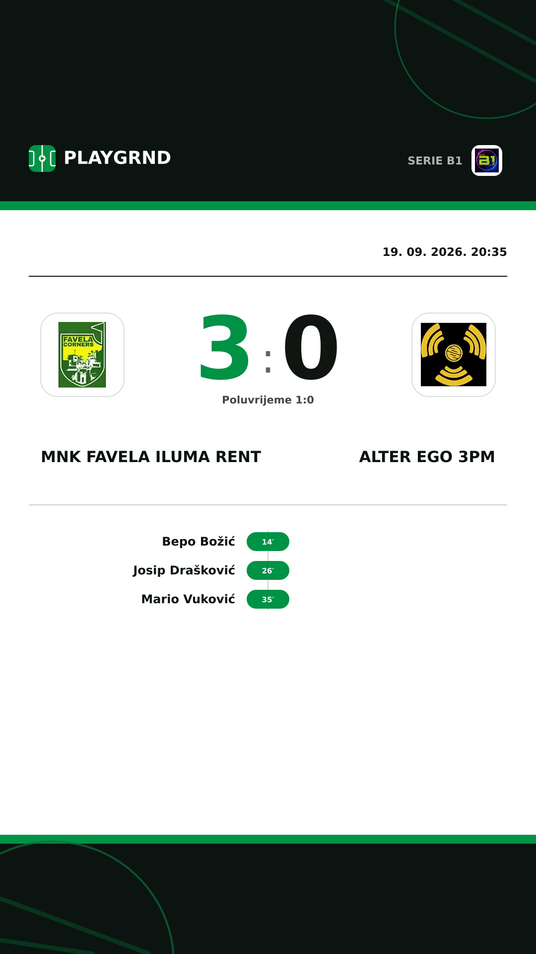 Instagram slika: MNK Favela Iluma Rent 3:0 Alter Ego 3PM