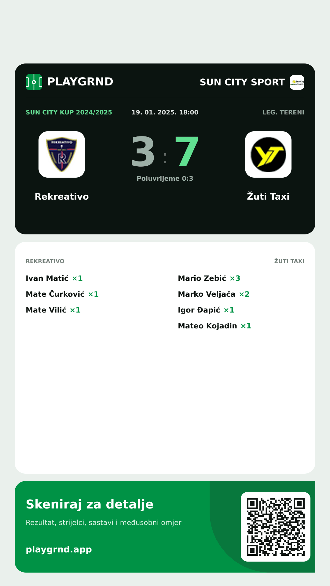 Story image: Rekreativo 3:7 Žuti Taxi