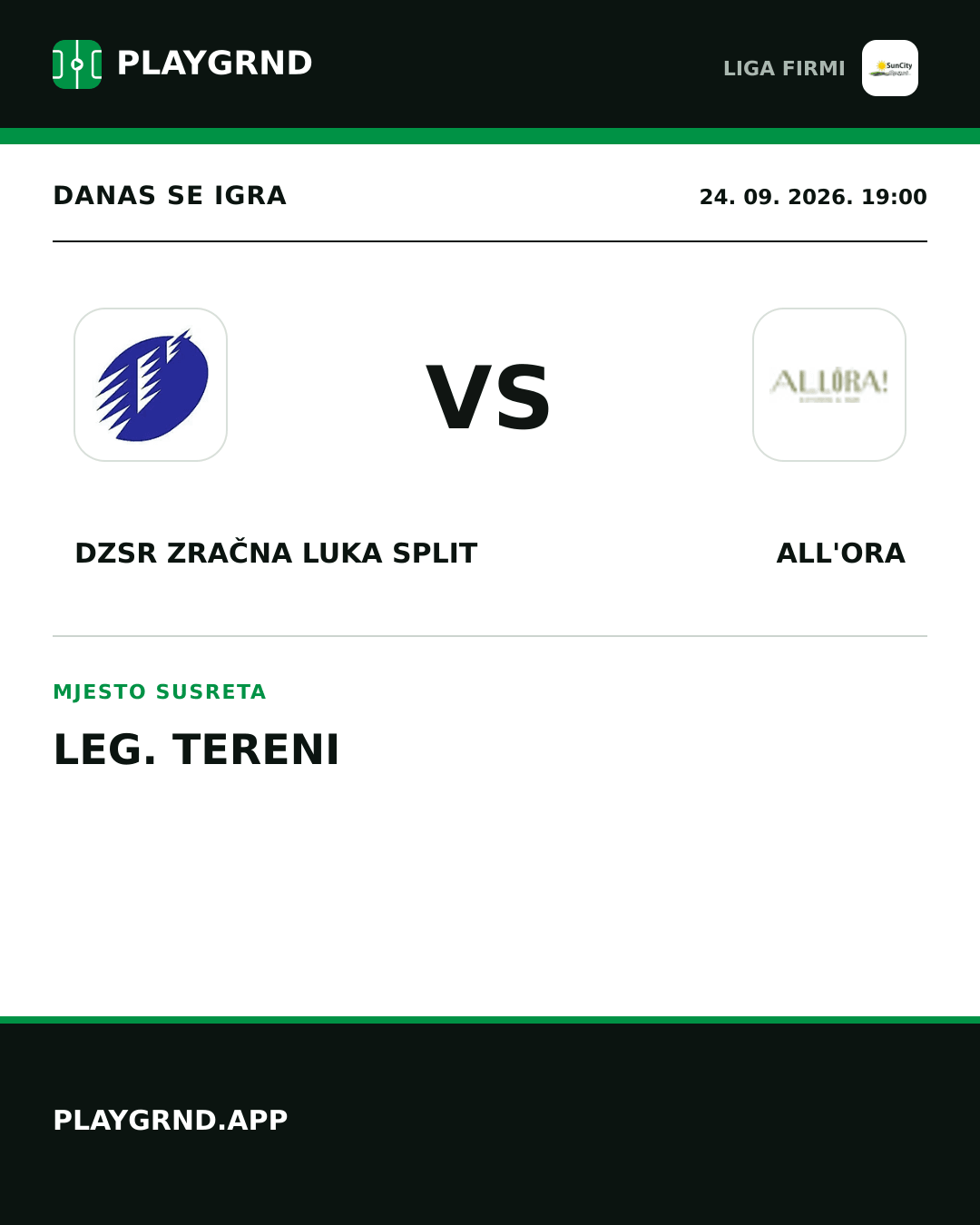 Instagram slika: DZSR Zračna Luka Split vs All'Ora