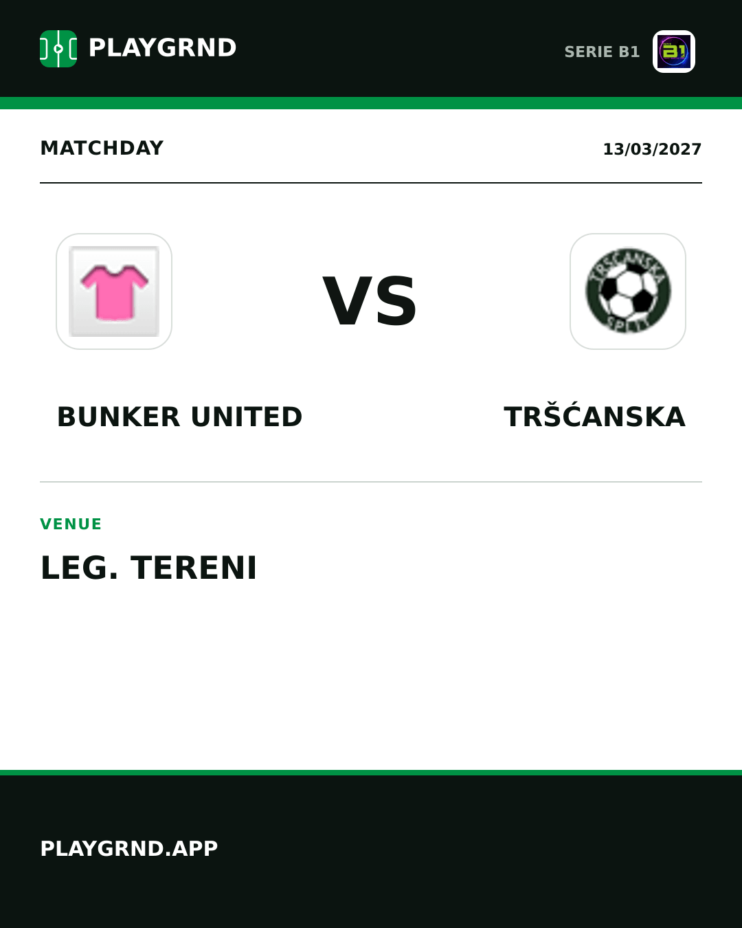 Instagram artwork: Bunker United vs Tršćanska