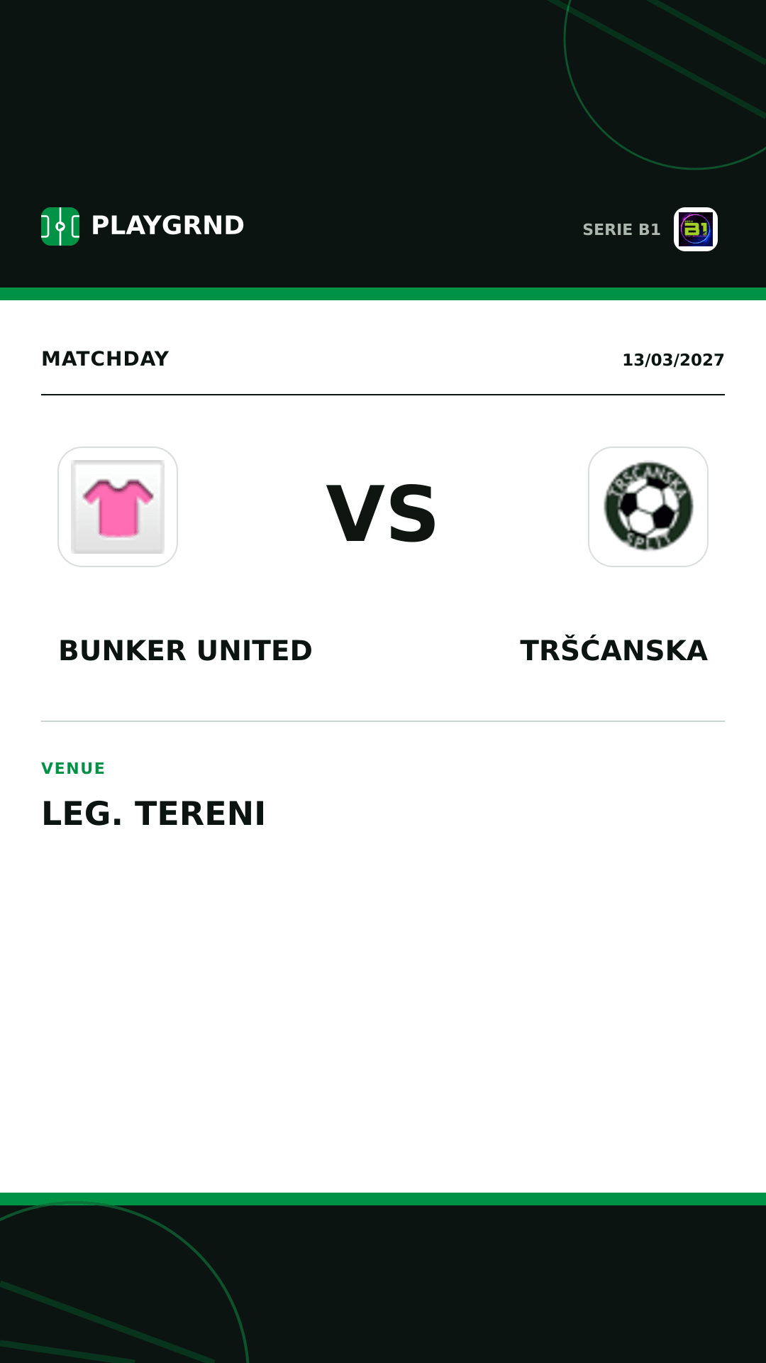 Instagram artwork: Bunker United vs Tršćanska