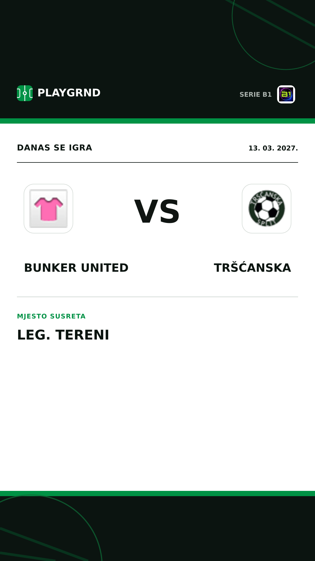 Instagram slika: Bunker United vs Tršćanska
