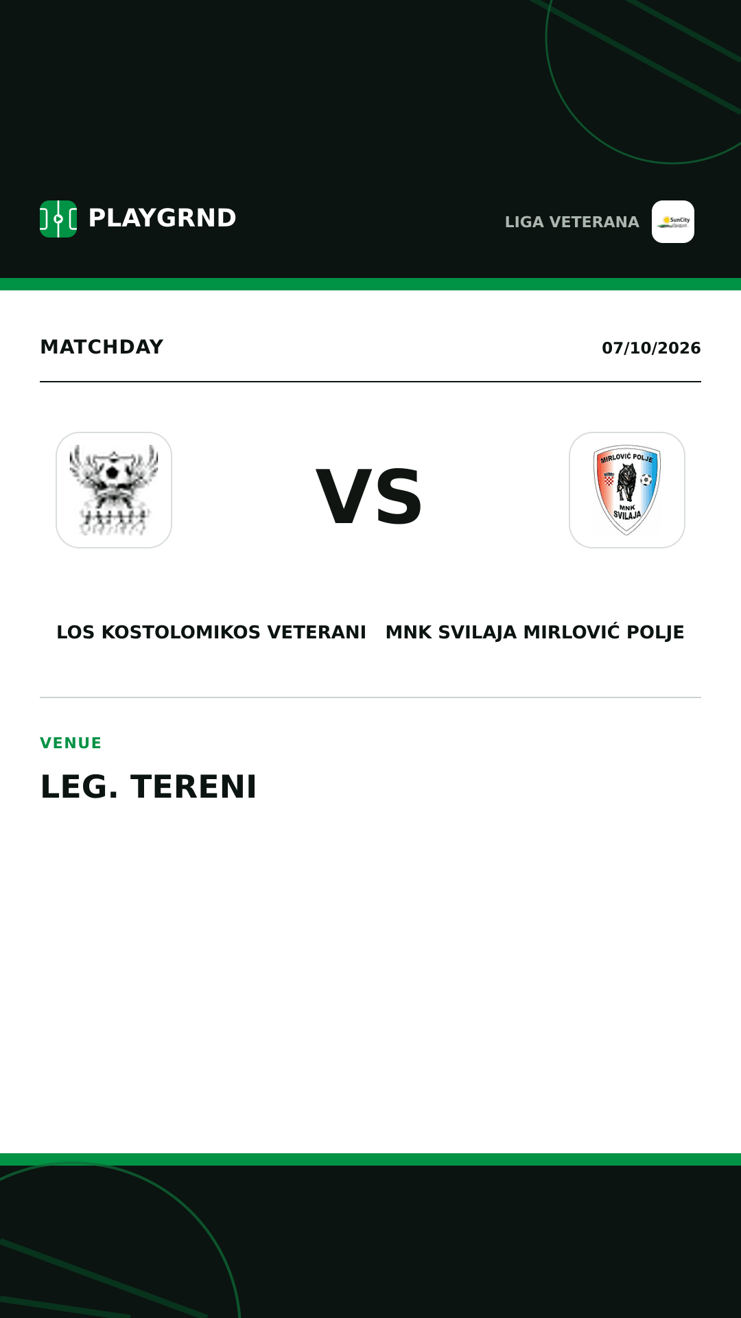 Instagram artwork: Los Kostolomikos Veterani vs MNK Svilaja Mirlović Polje
