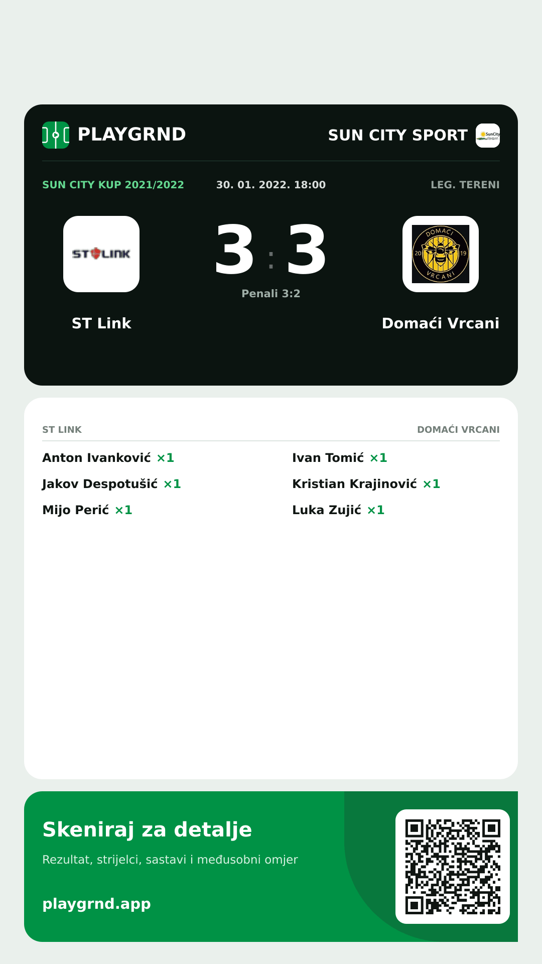 Story slika: ST Link 3:3 Domaći Vrcani