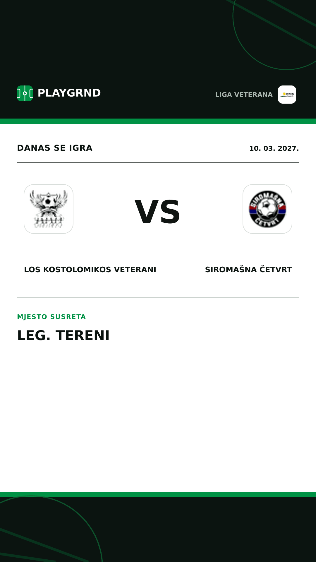 Instagram slika: Los Kostolomikos Veterani vs Siromašna Četvrt
