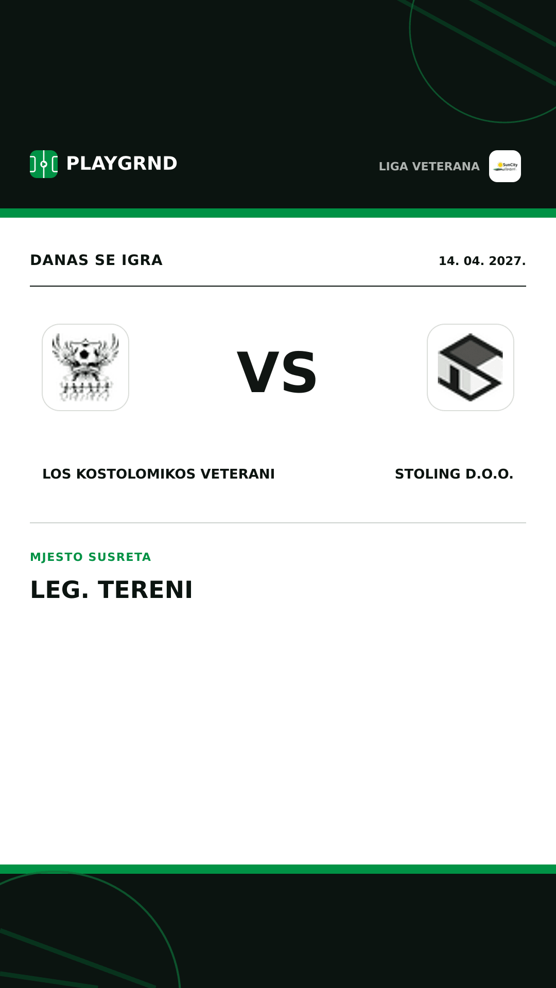Instagram slika: Los Kostolomikos Veterani vs Stoling D.O.O.