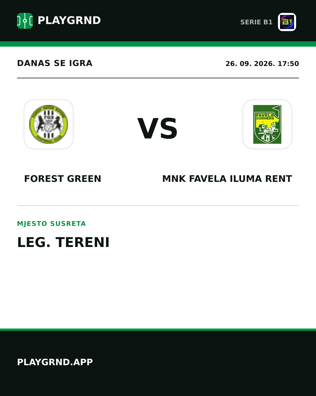 Instagram slika: Forest Green vs MNK Favela Iluma Rent
