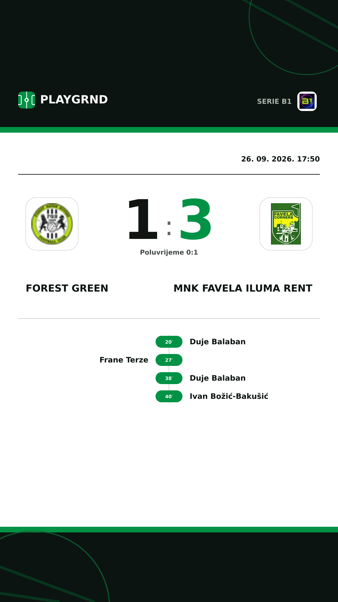 Instagram slika: Forest Green vs MNK Favela Iluma Rent