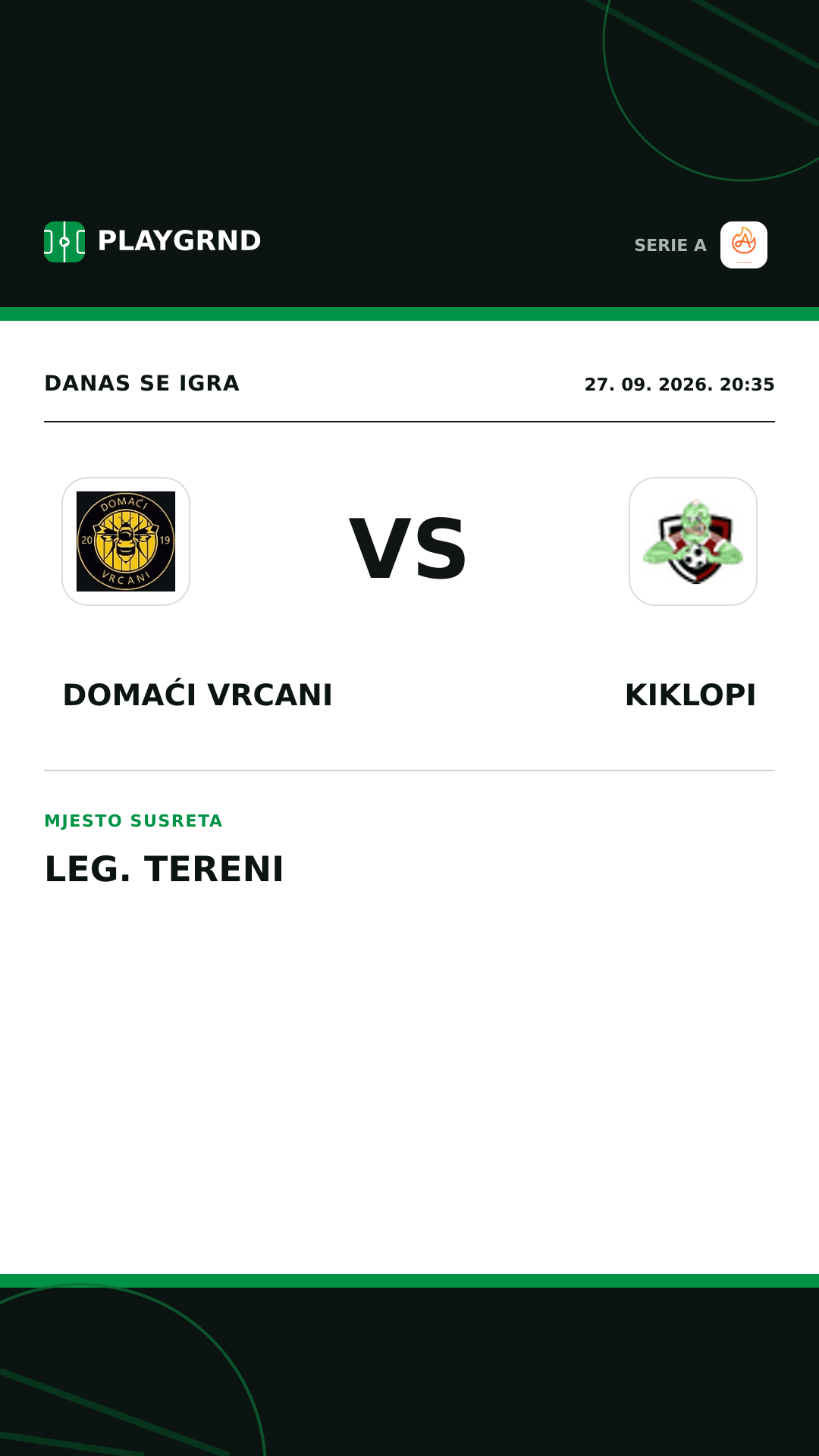 Instagram slika: Domaći Vrcani vs Kiklopi